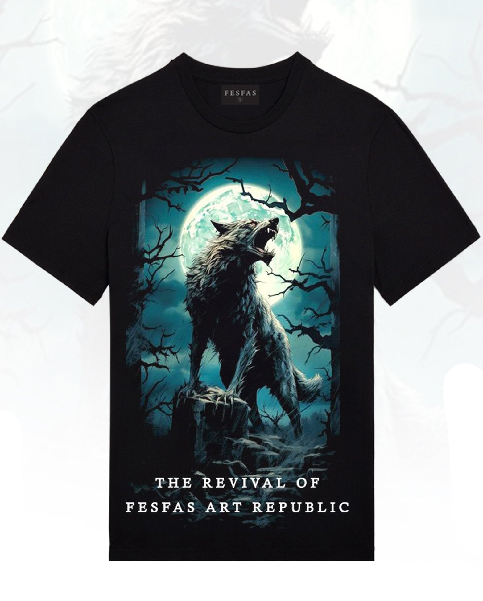 FesFas Wolf-print | Áo Thun | Nam | Màu Đen