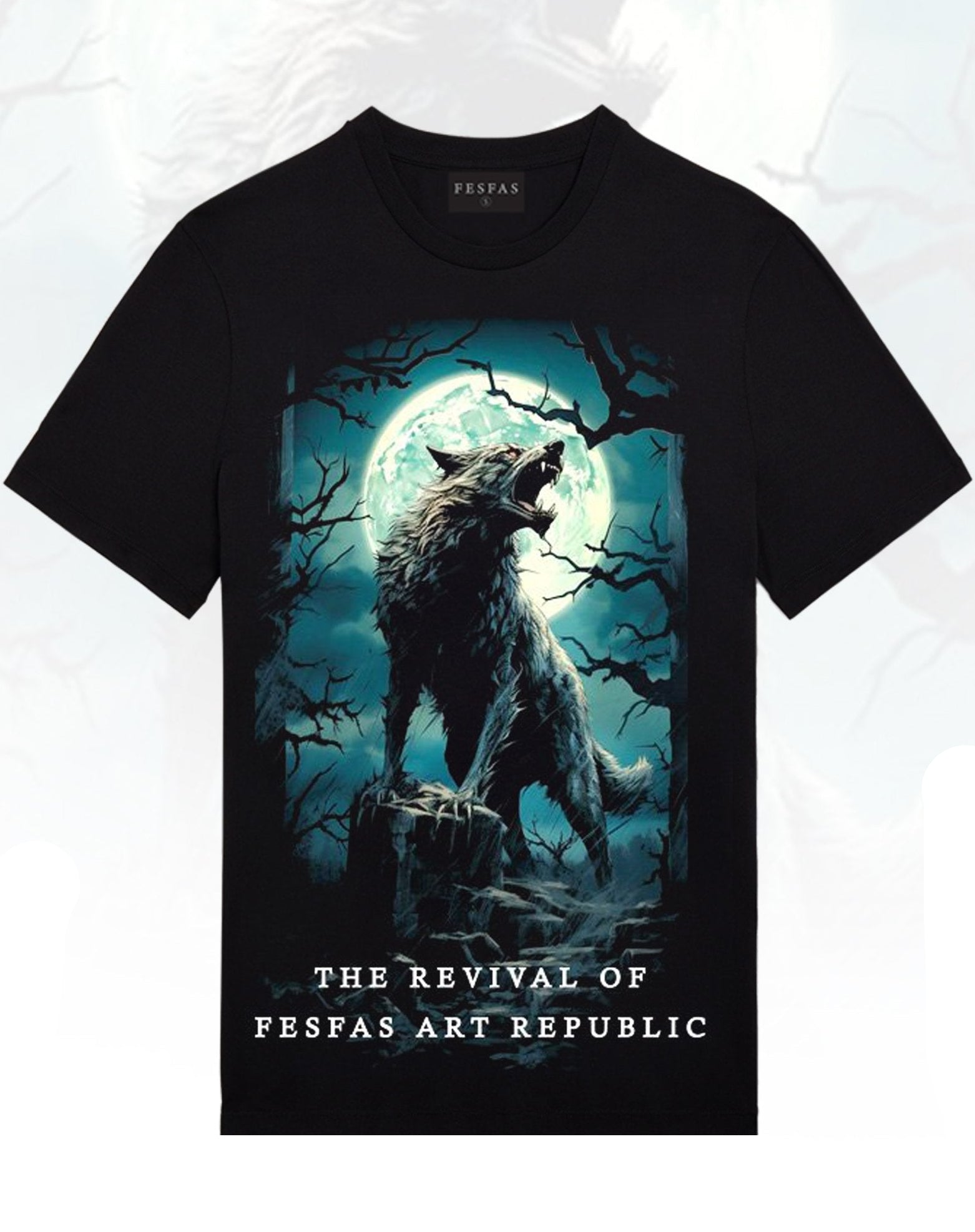 FesFas Wolf-print | Áo Thun | Nam | Màu Đen