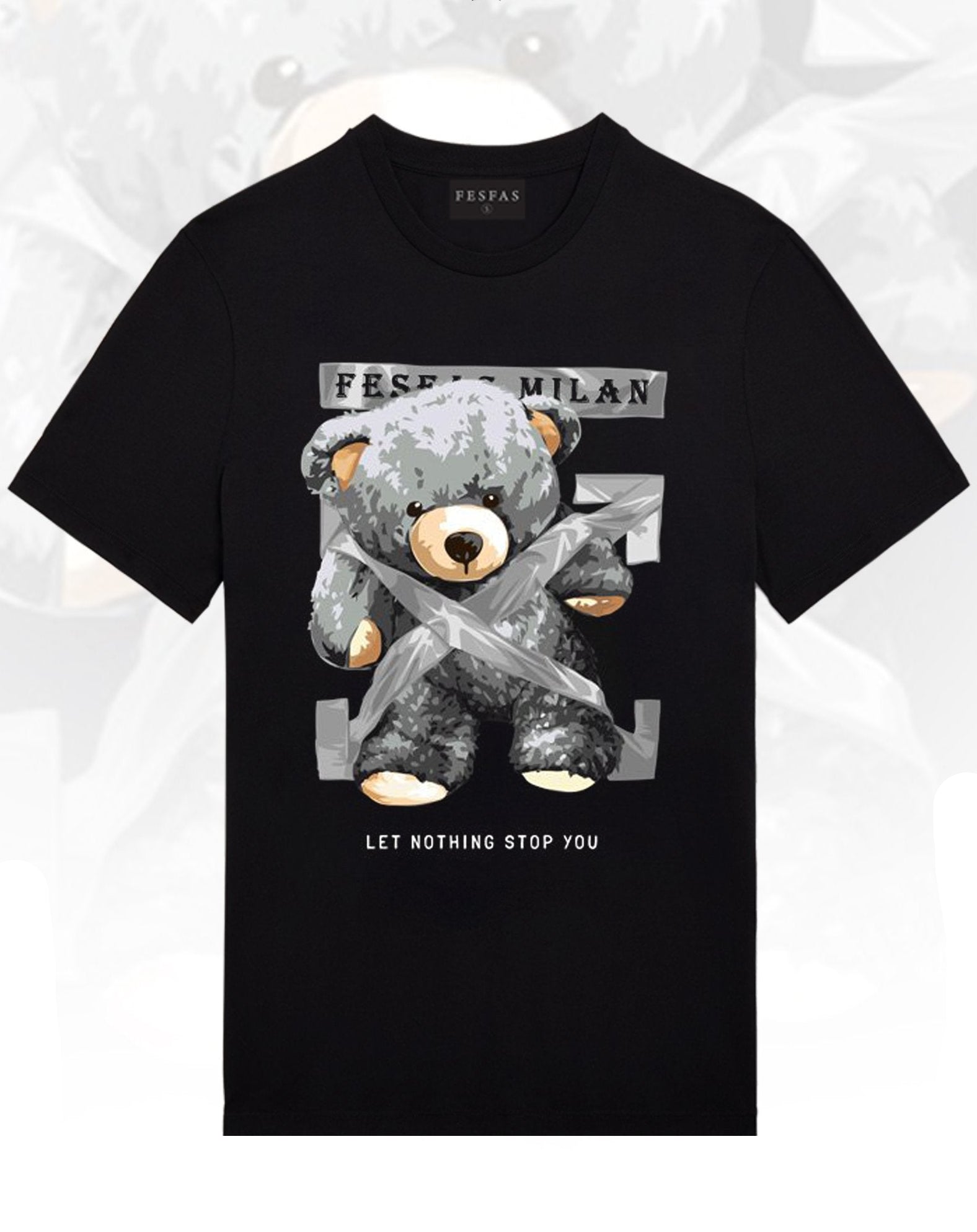 FesFas Bear-print | Áo Thun | Nam | Màu Đen