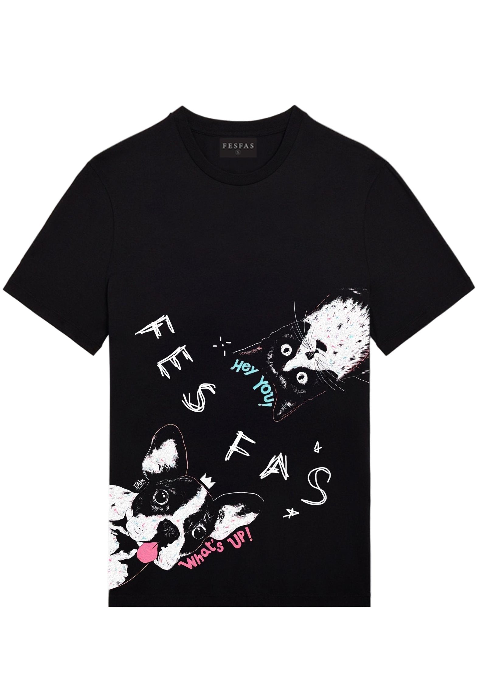 FesFas Pet-print | Áo Thun | Nam | Màu Đen