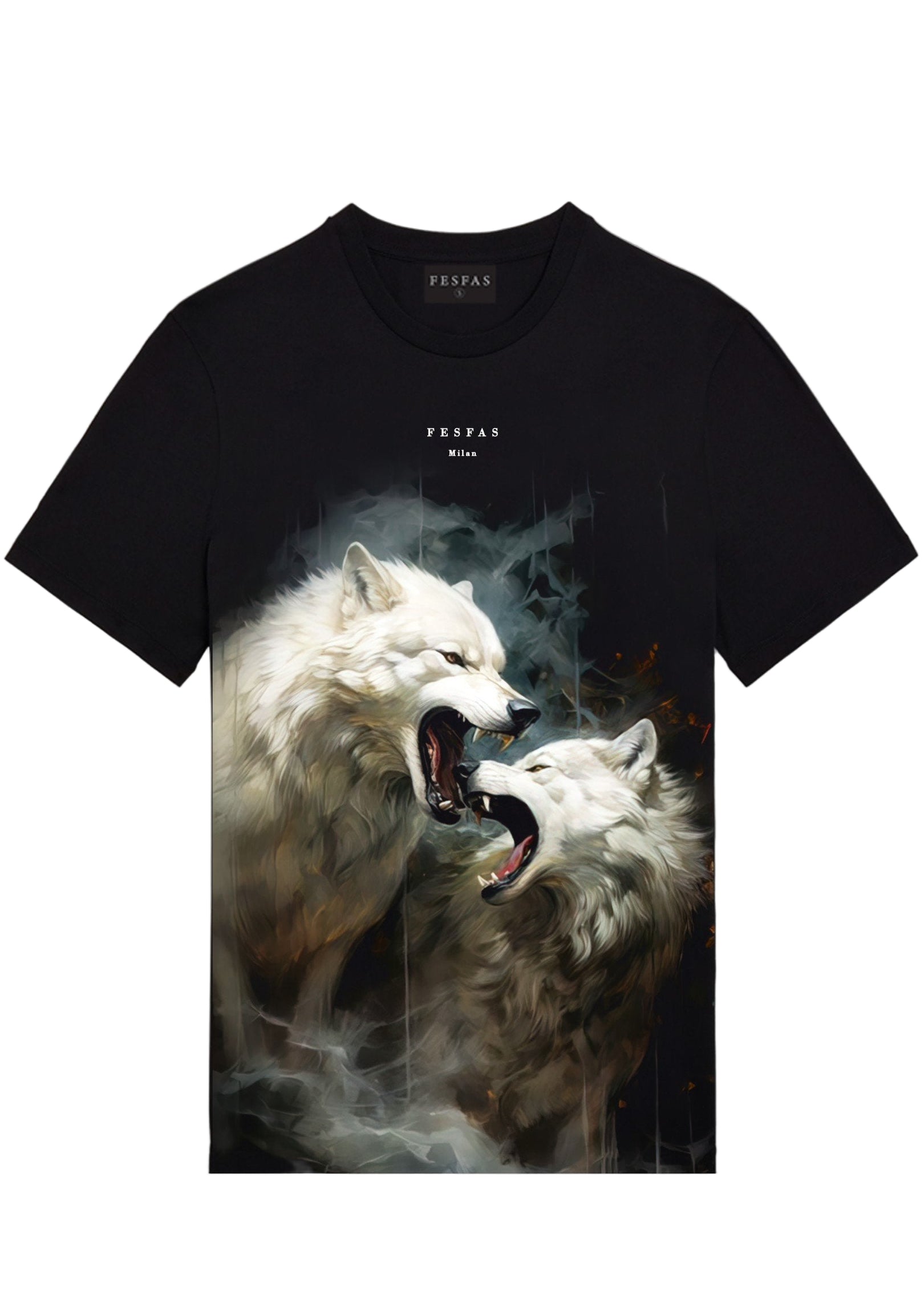 FesFas Wolf-print | Áo Thun | Nam | Màu Đen
