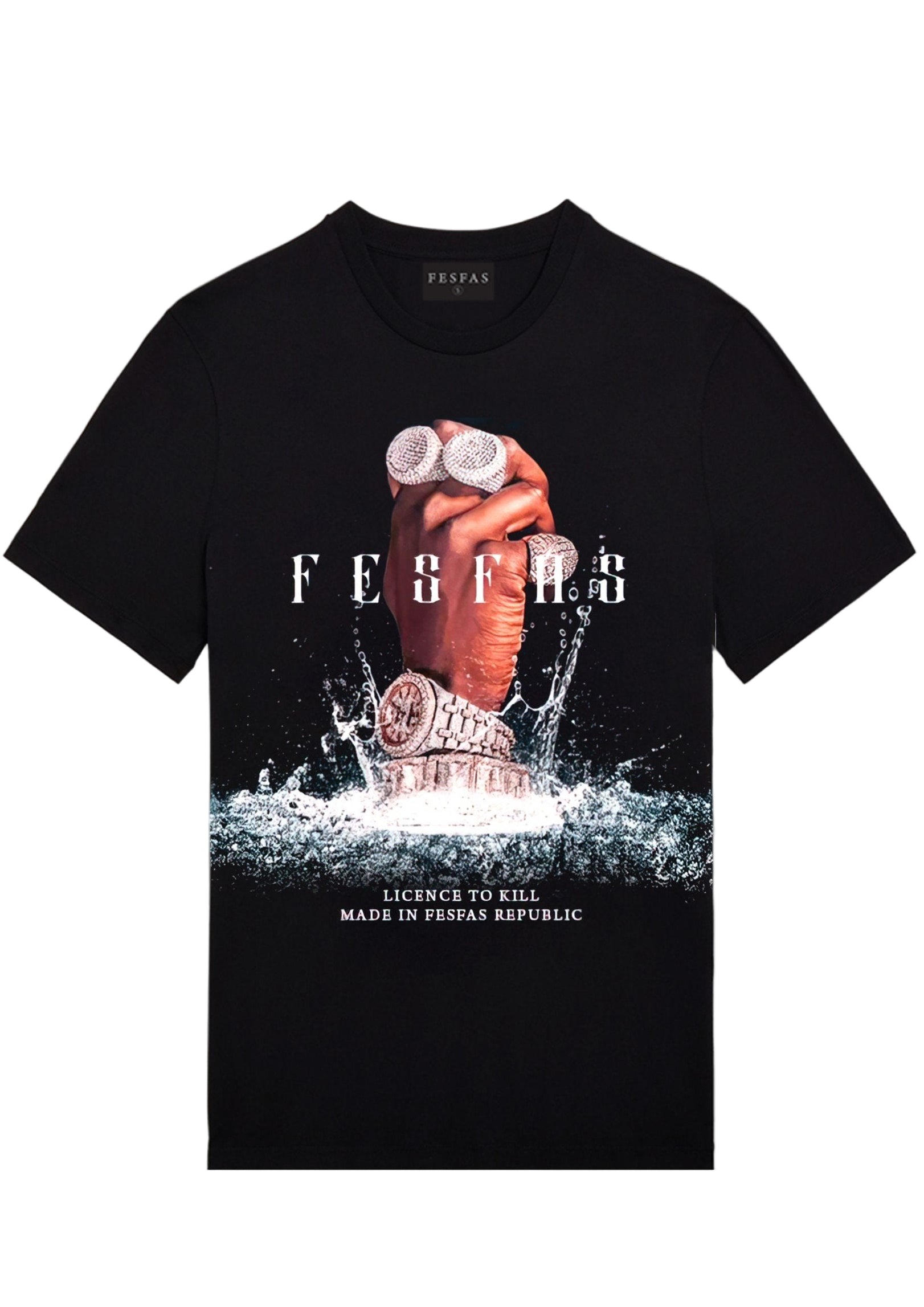 FesFas Hand-print | Áo Thun | Nam | Màu Đen