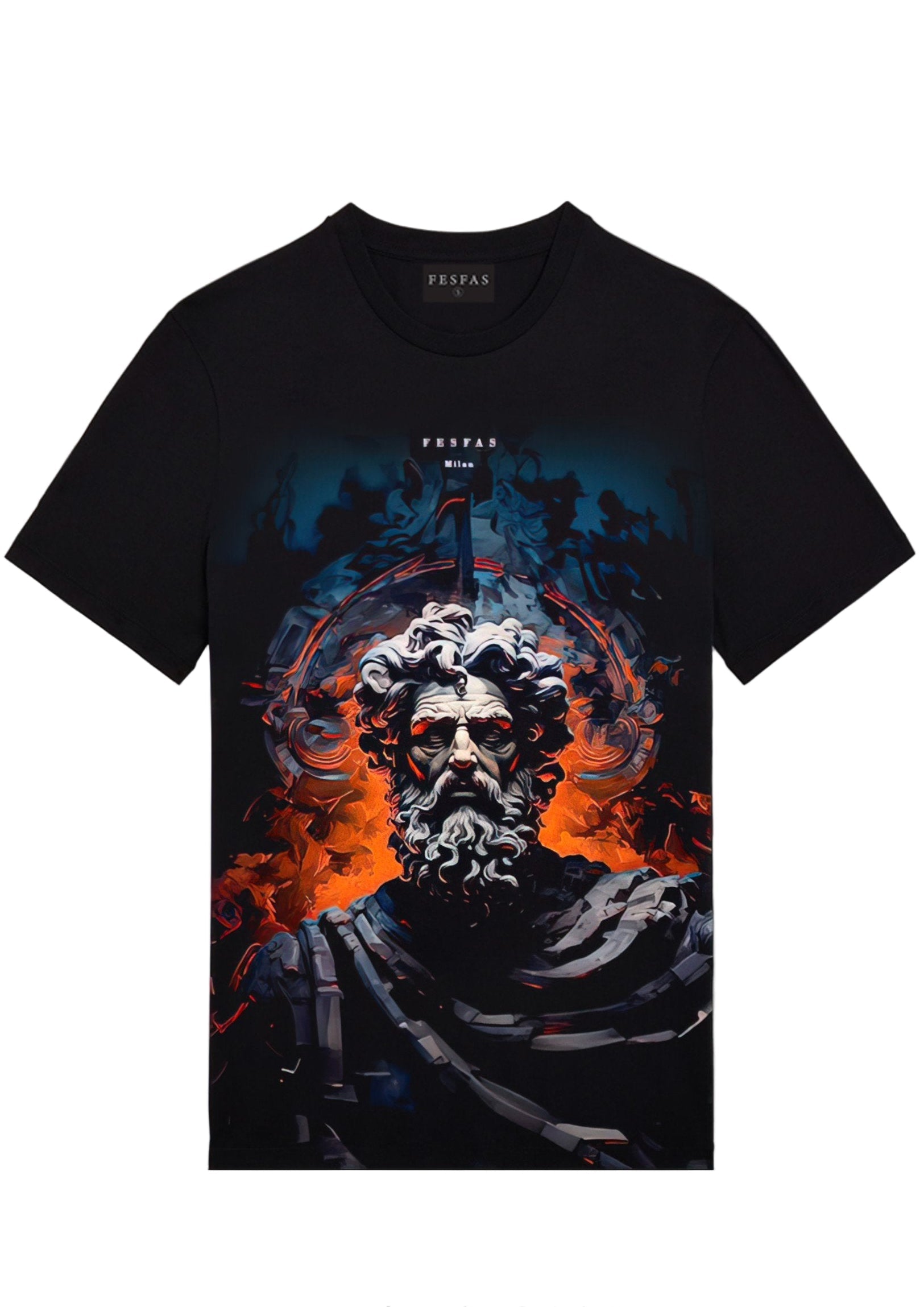 FesFas poseidon-print | Áo Thun | Nam | Màu Đen