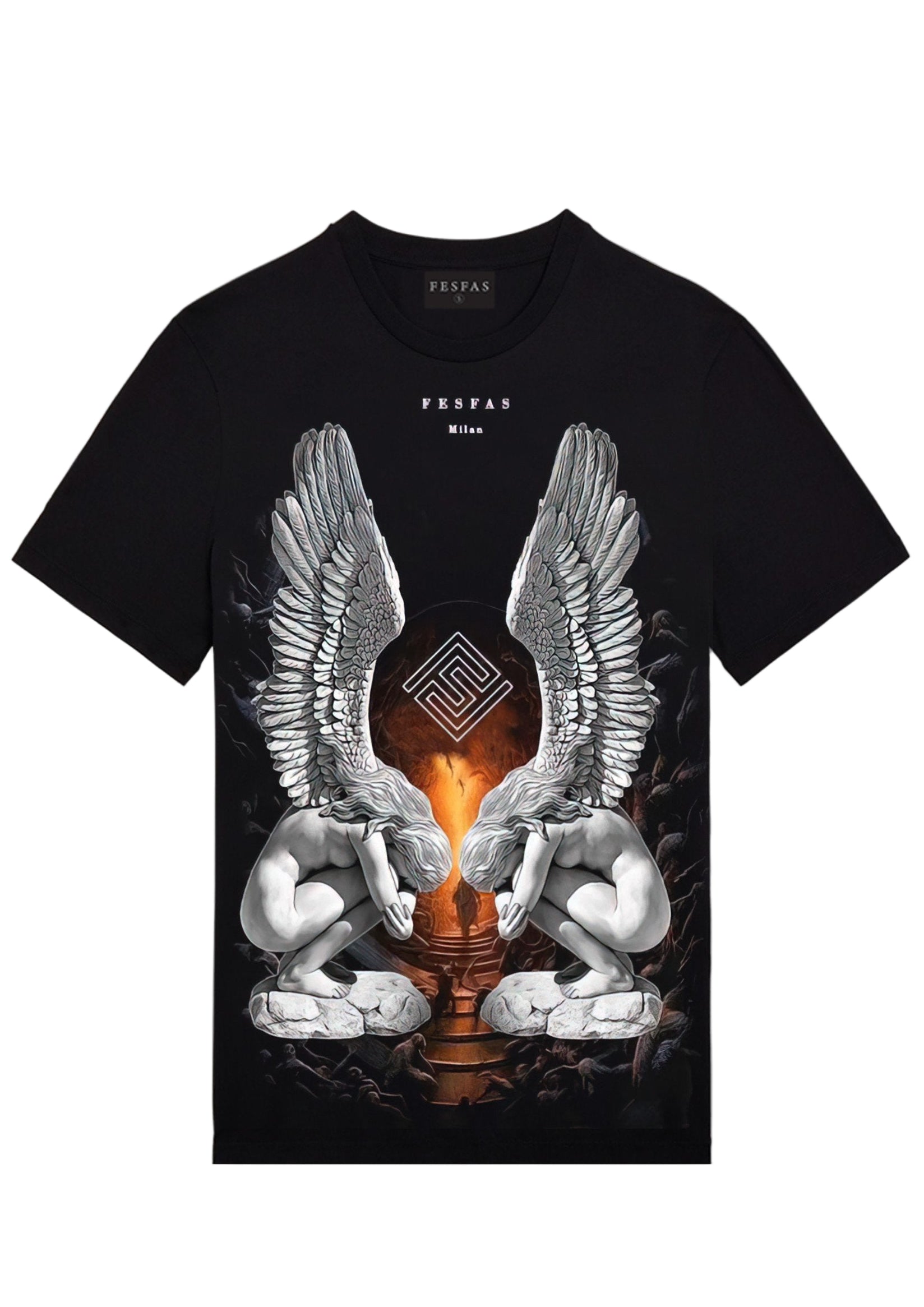 FesFas angel-print | Áo Thun | Nam | Màu Đen