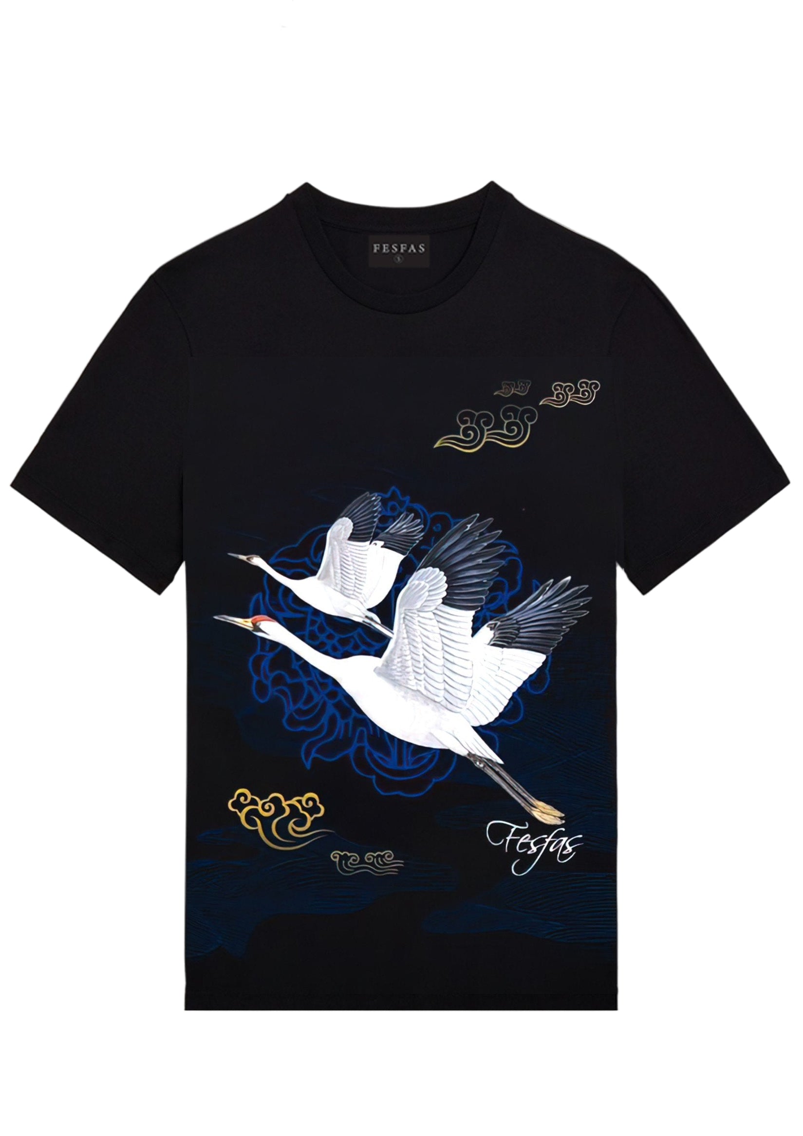 FesFas Crane-print | Áo Thun | Nam | Màu Đen