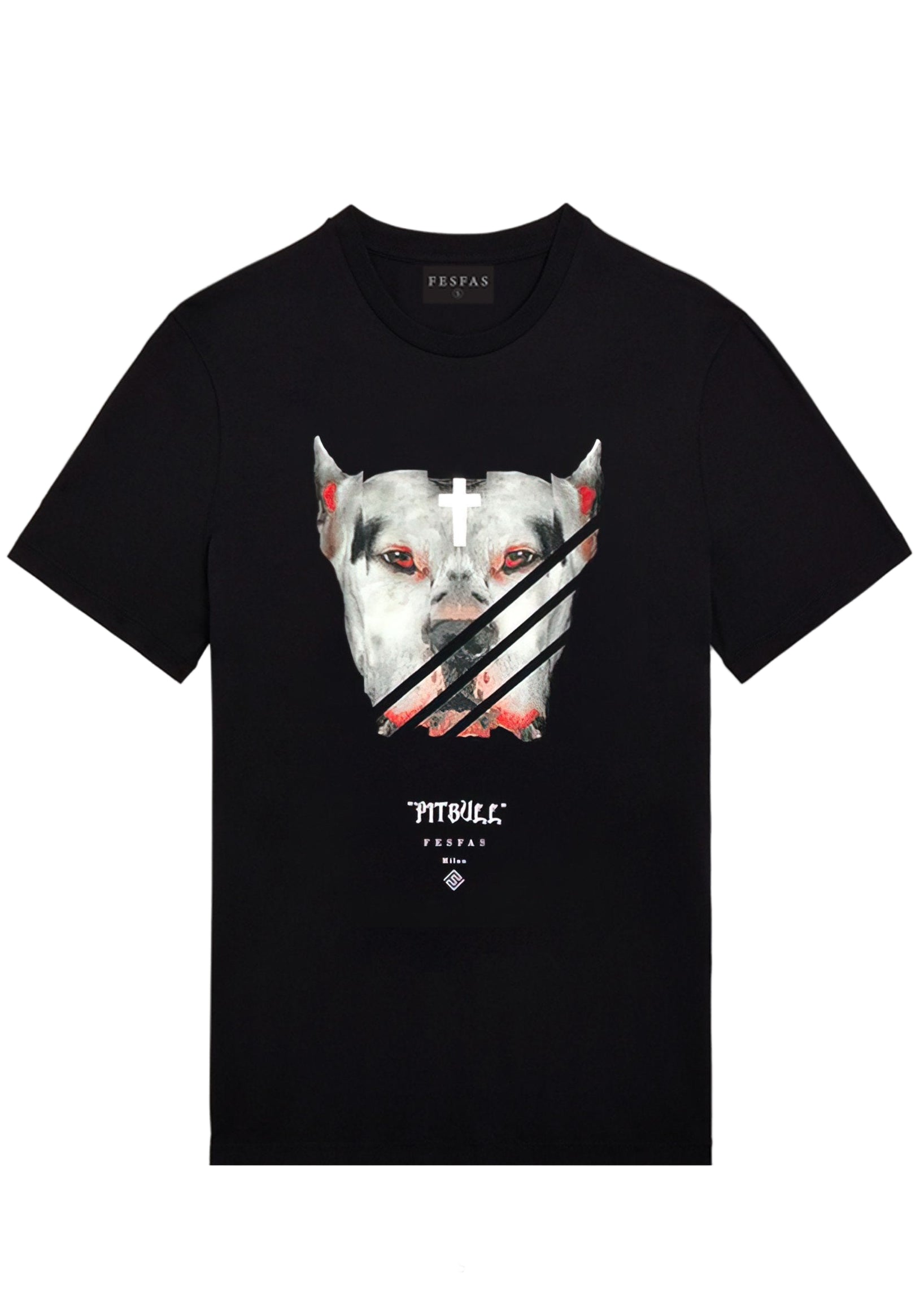 FesFas pitbull-print | Áo Thun | Nam | Màu Đen