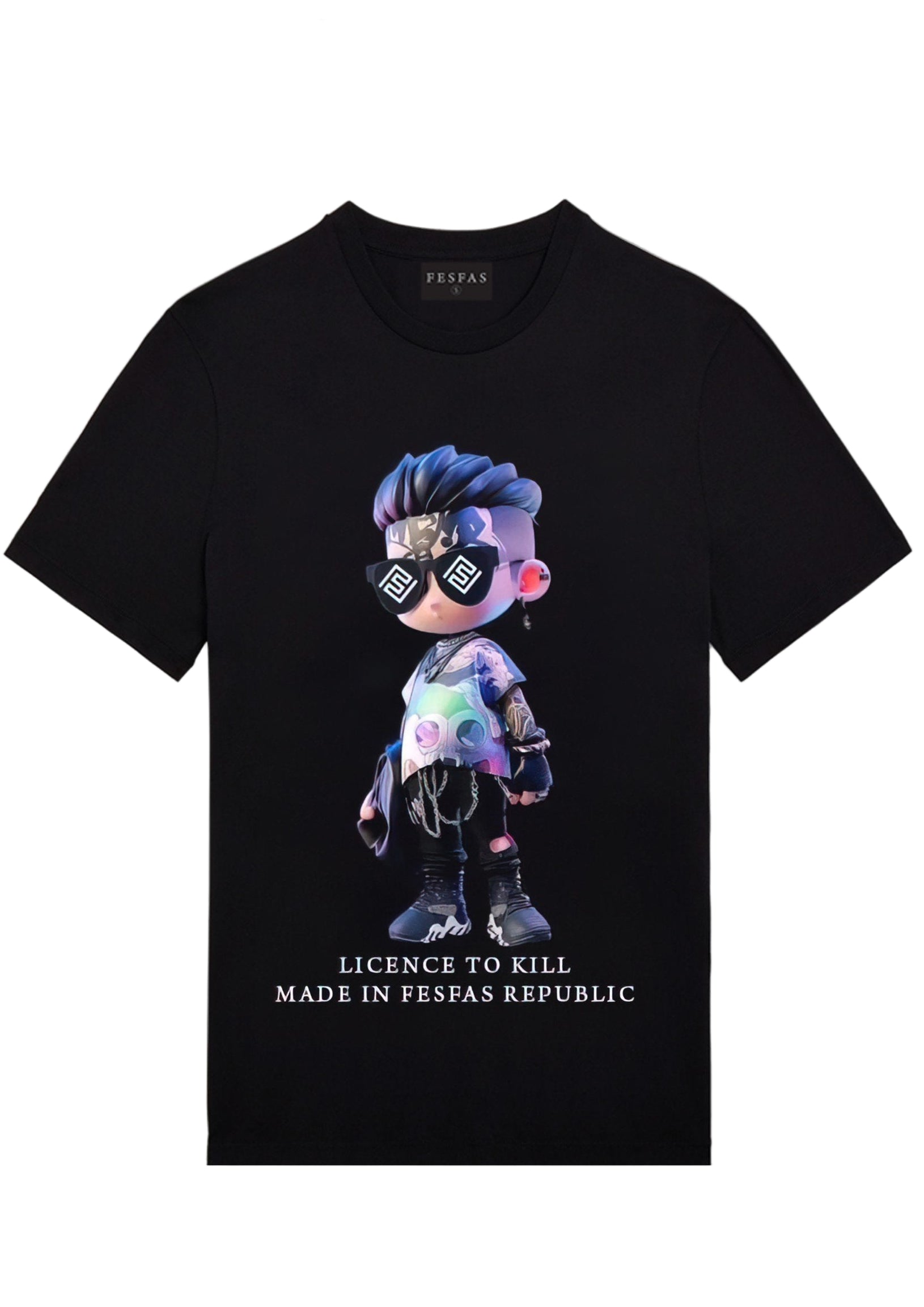FesFas boy-print | Áo Thun | Nam | Màu Đen