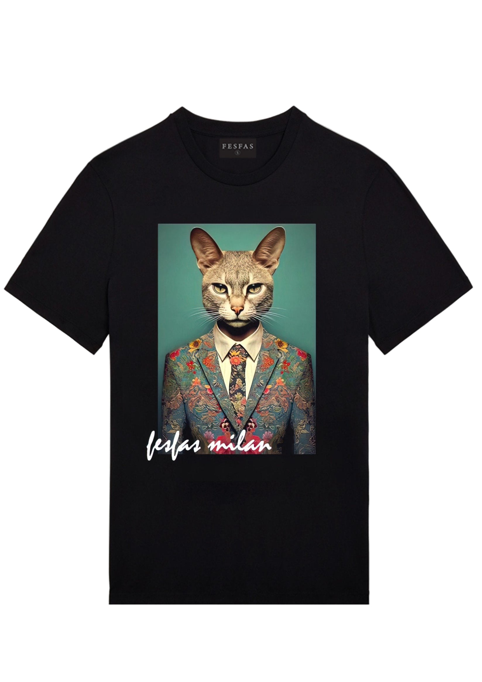 FesFas cat-print | Áo Thun | Nam | Màu Đen