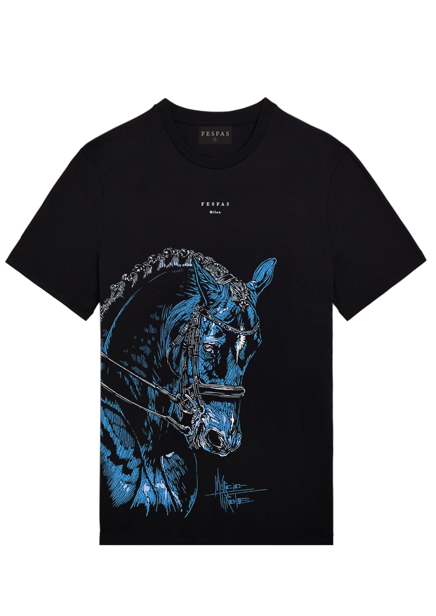 FesFas horse-print | Áo Thun | Nam | Màu Đen