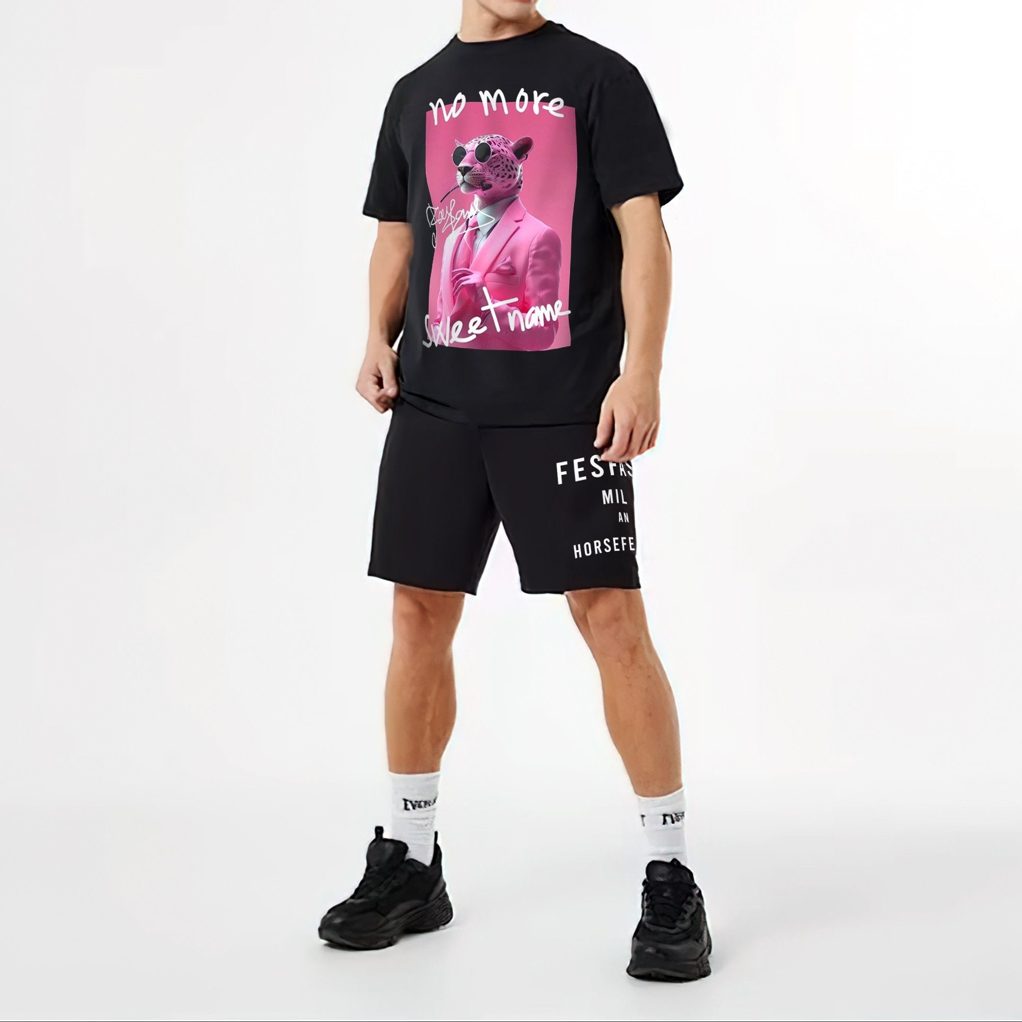 FesFas panther-print | Áo Thun | Nam | Màu Đen