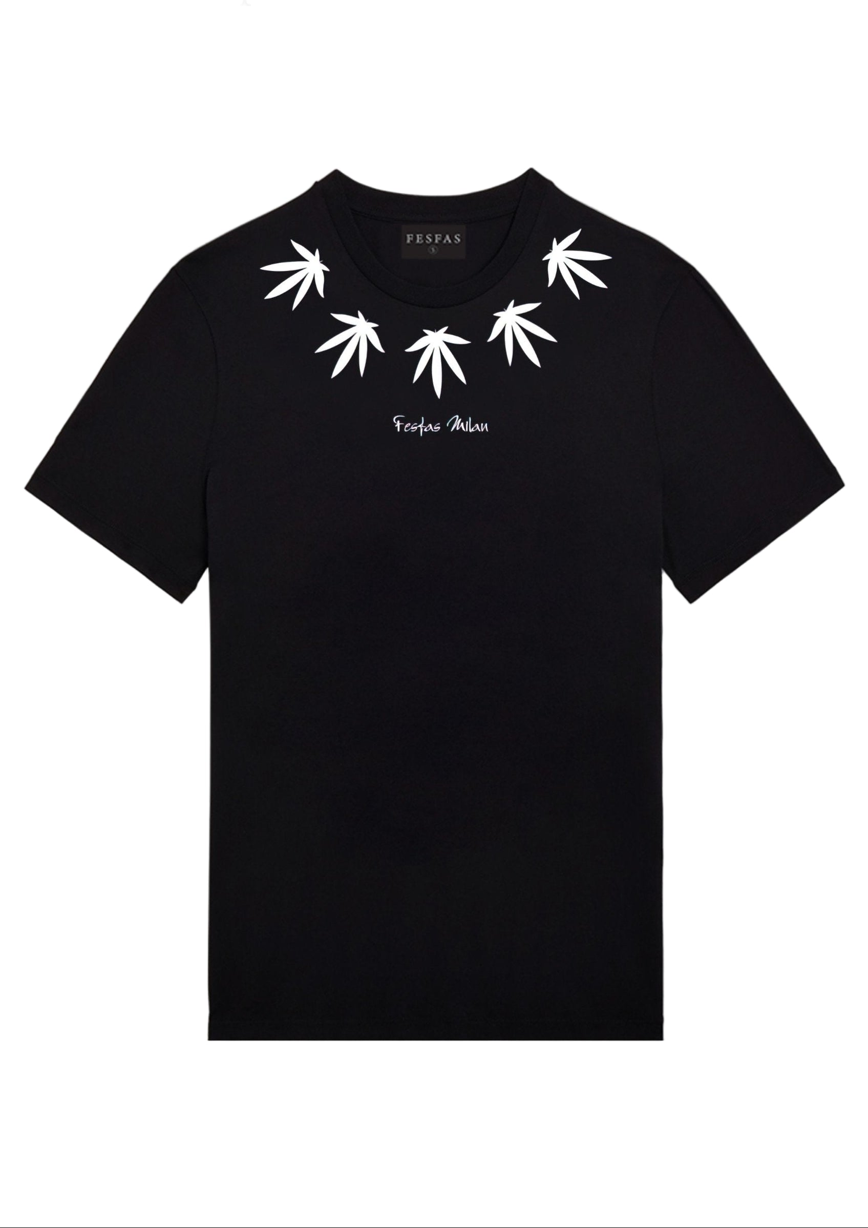 FesFas Leaf-print | Áo Thun | Nam | Màu Đen