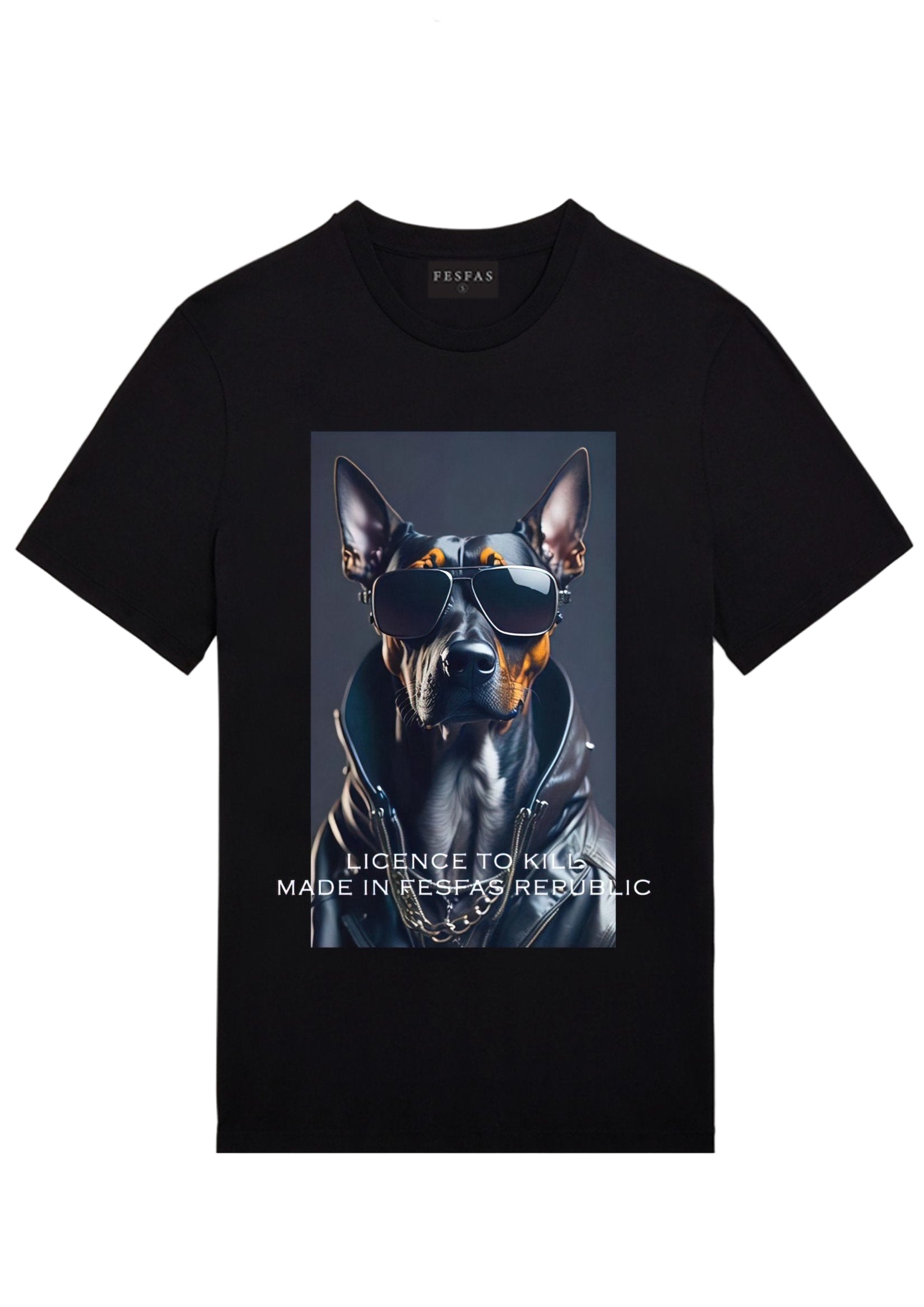 FesFas Doberman-print | Áo Thun | Nam | Màu Đen