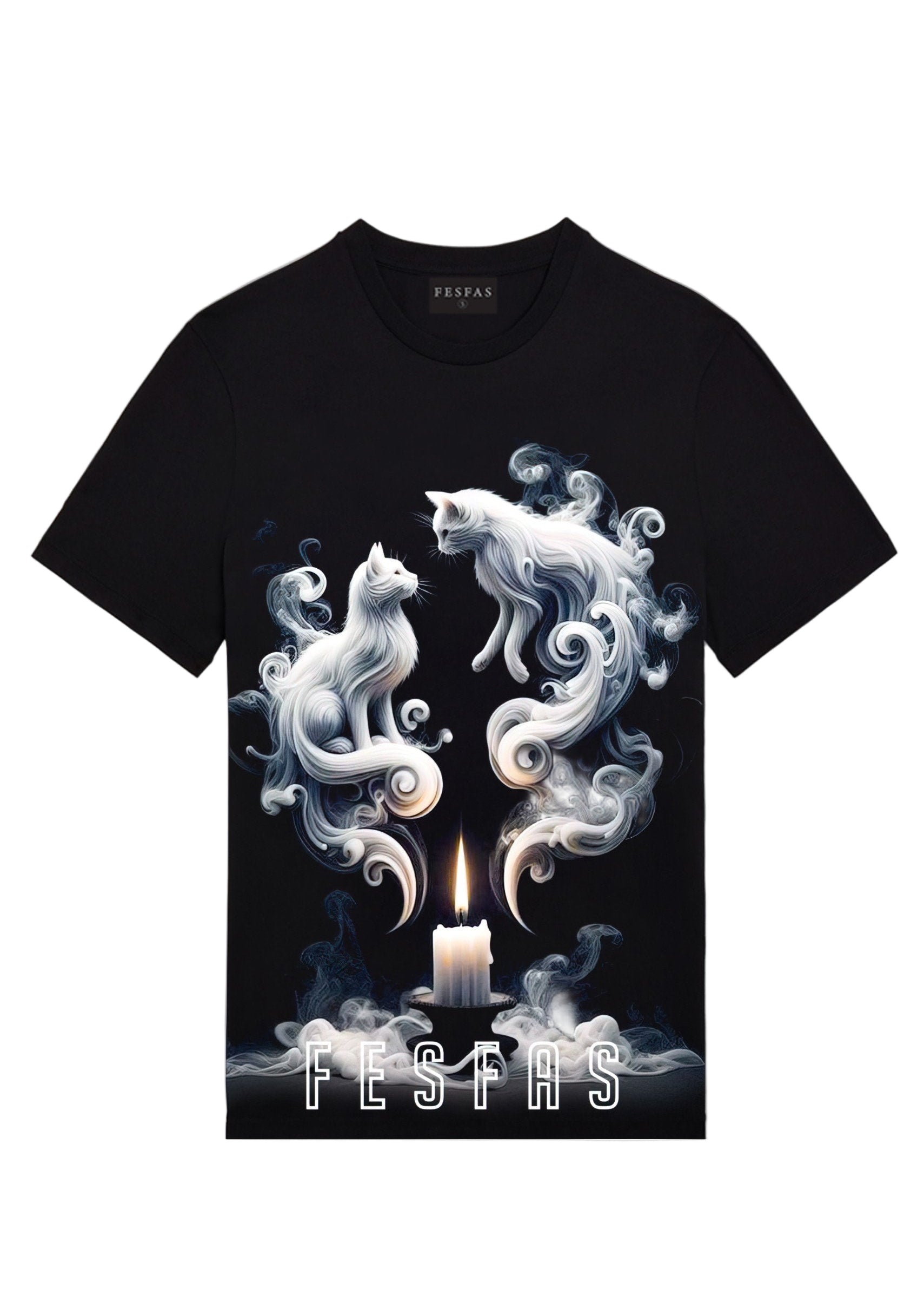 FesFas Cats-print | Áo Thun | Nam | Màu Đen