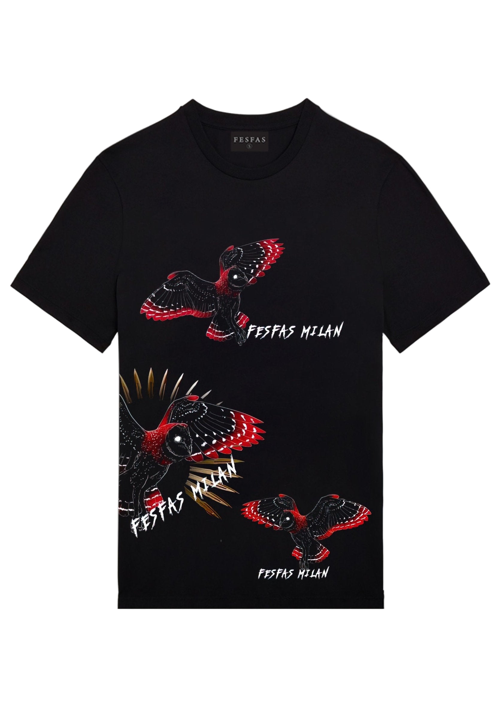 FesFas Bird-print | Áo Thun | Nam | Màu Đen
