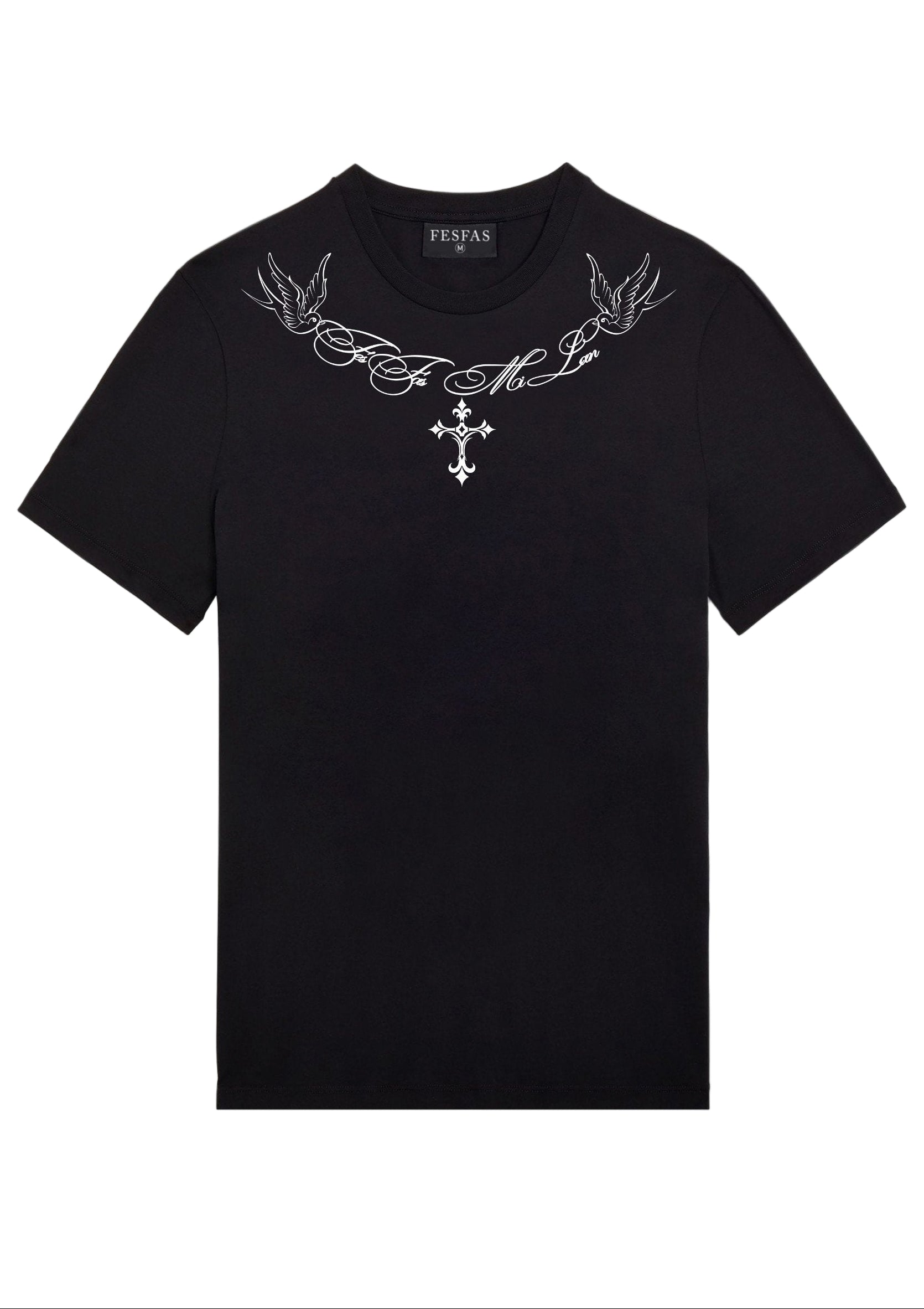 FesFas Cross-print | Áo Thun | Nam | Màu Đen