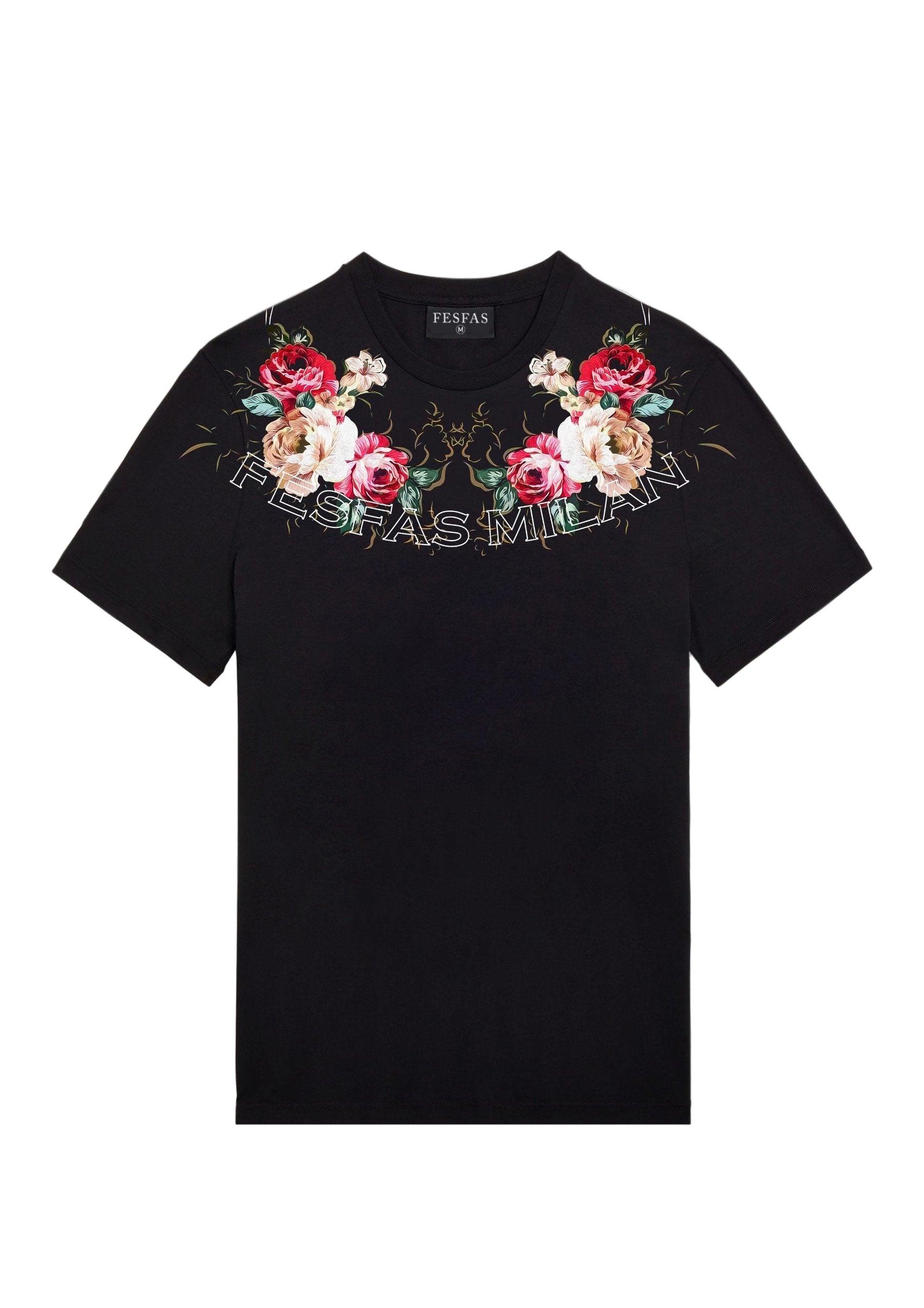 FesFas Floral-print | Áo Thun | Nam | Màu Đen