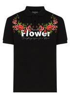 FesFas Floral-print | Áo Polo | Nam | Màu Đen