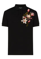 FesFas Floral-print | Áo Polo | Nam | Màu Đen