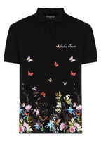 FesFas Floral-print | Áo Polo | Nam | Màu Đen