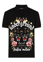 FesFas Panther-print | Áo Polo | Nam | Màu Đen