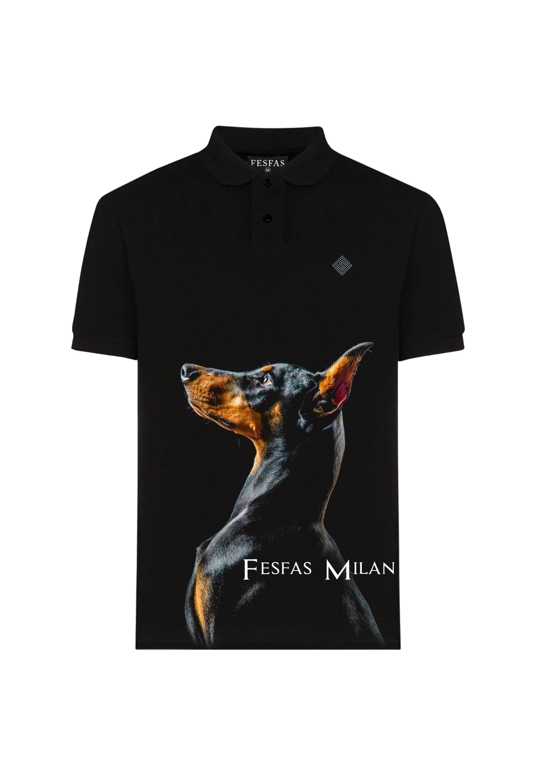 FesFas Doberman-print | Áo Polo | Nam | Màu Đen