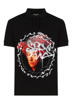 FesFas Human Face-print | Áo Polo | Nam | Màu Đen