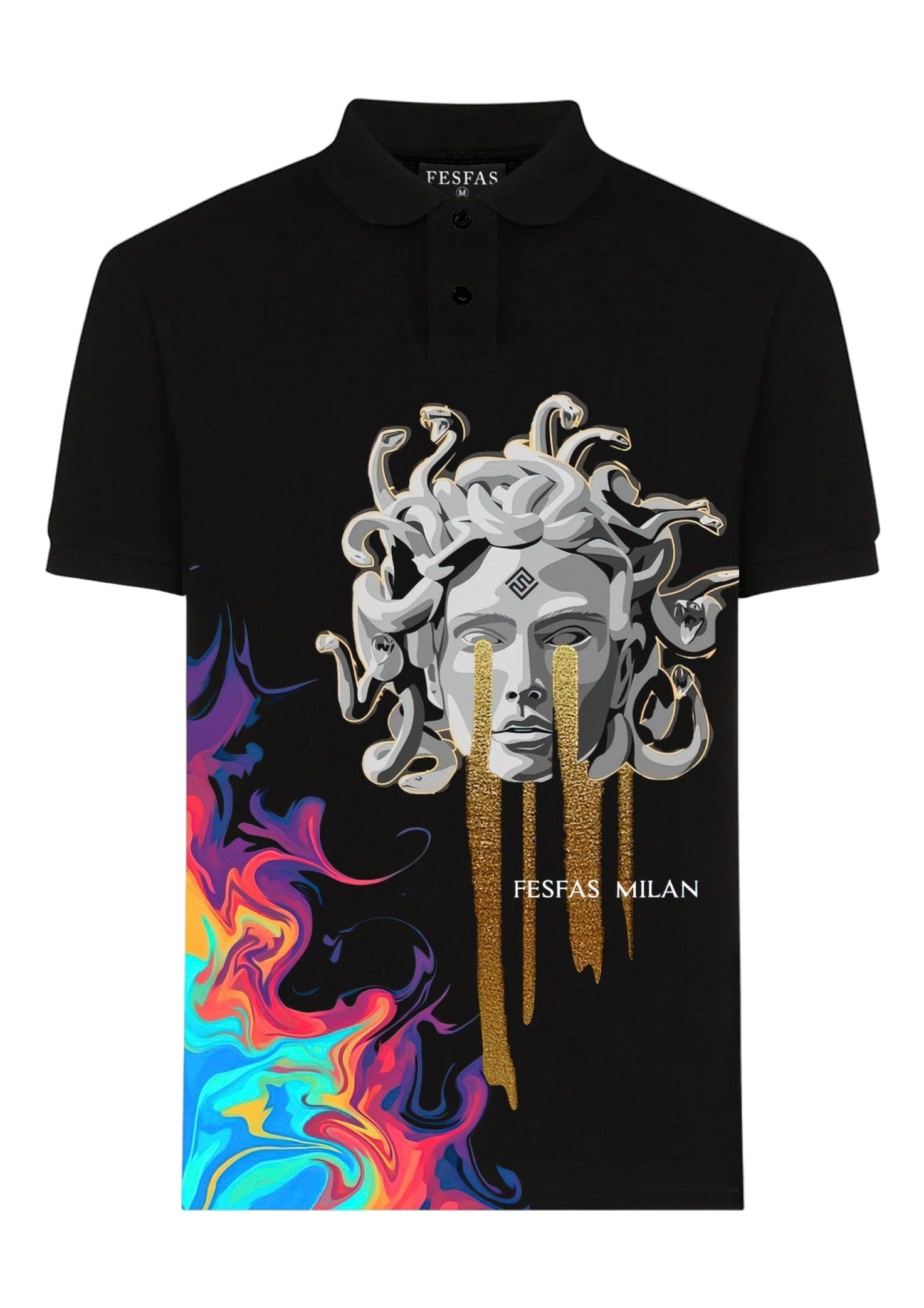 FesFas Medusa-print | Áo Polo | Nam | Màu Đen