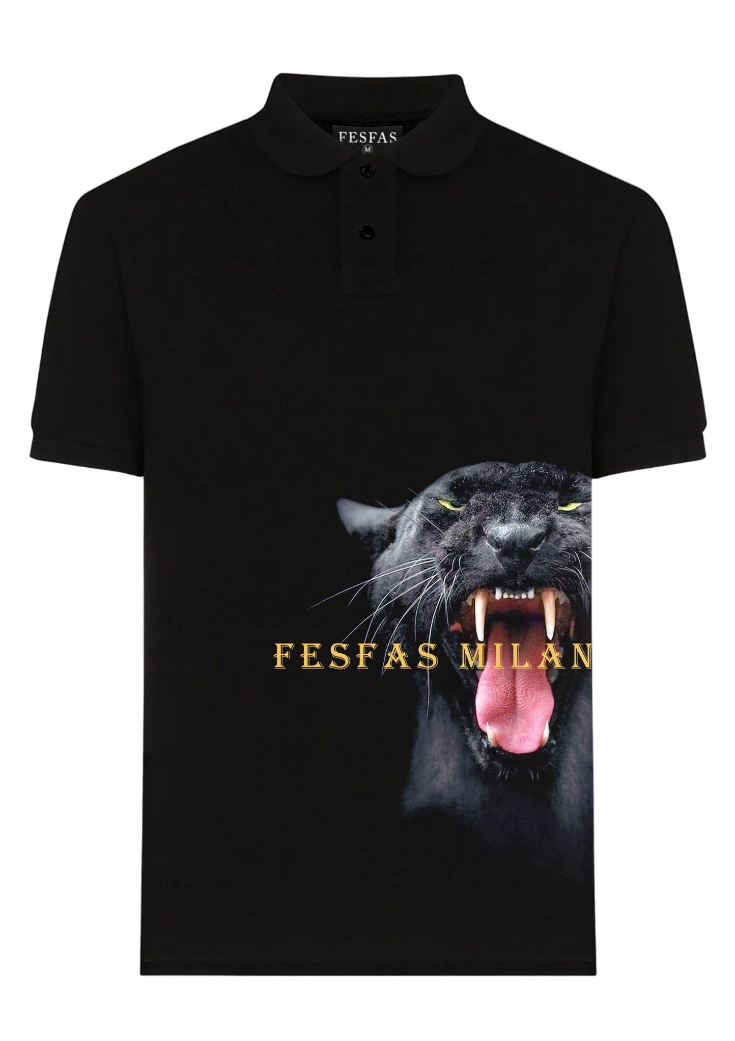 FesFas Panther-print | Áo Polo | Nam | Màu Đen