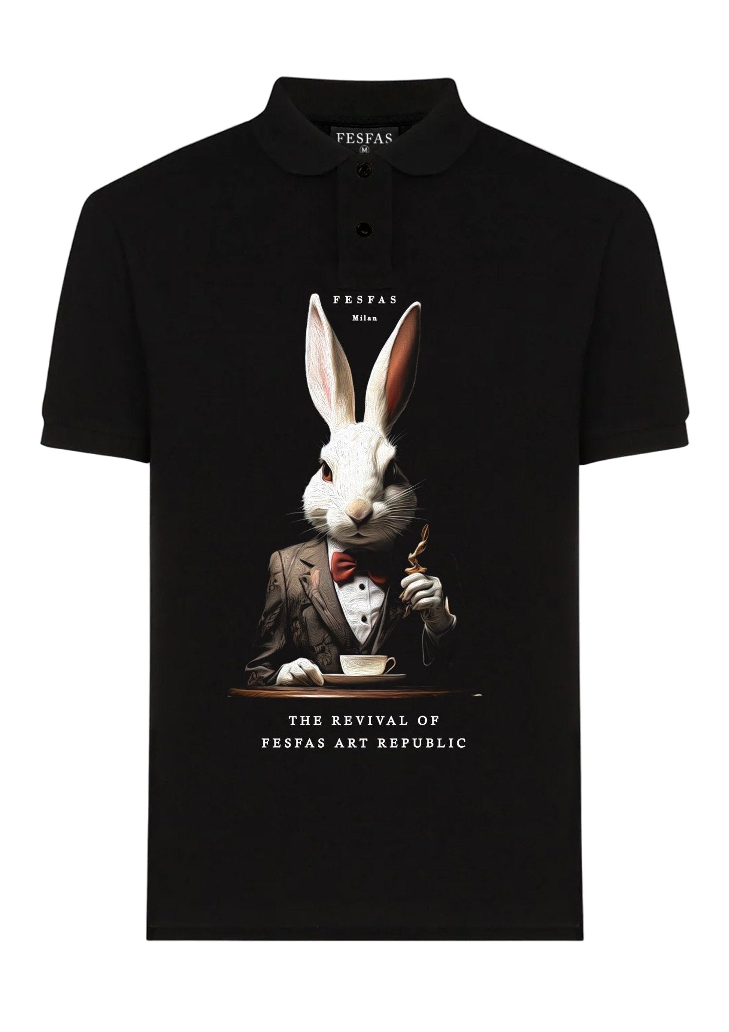 FesFas Rabbit-print | Áo Polo | Nam | Màu Đen
