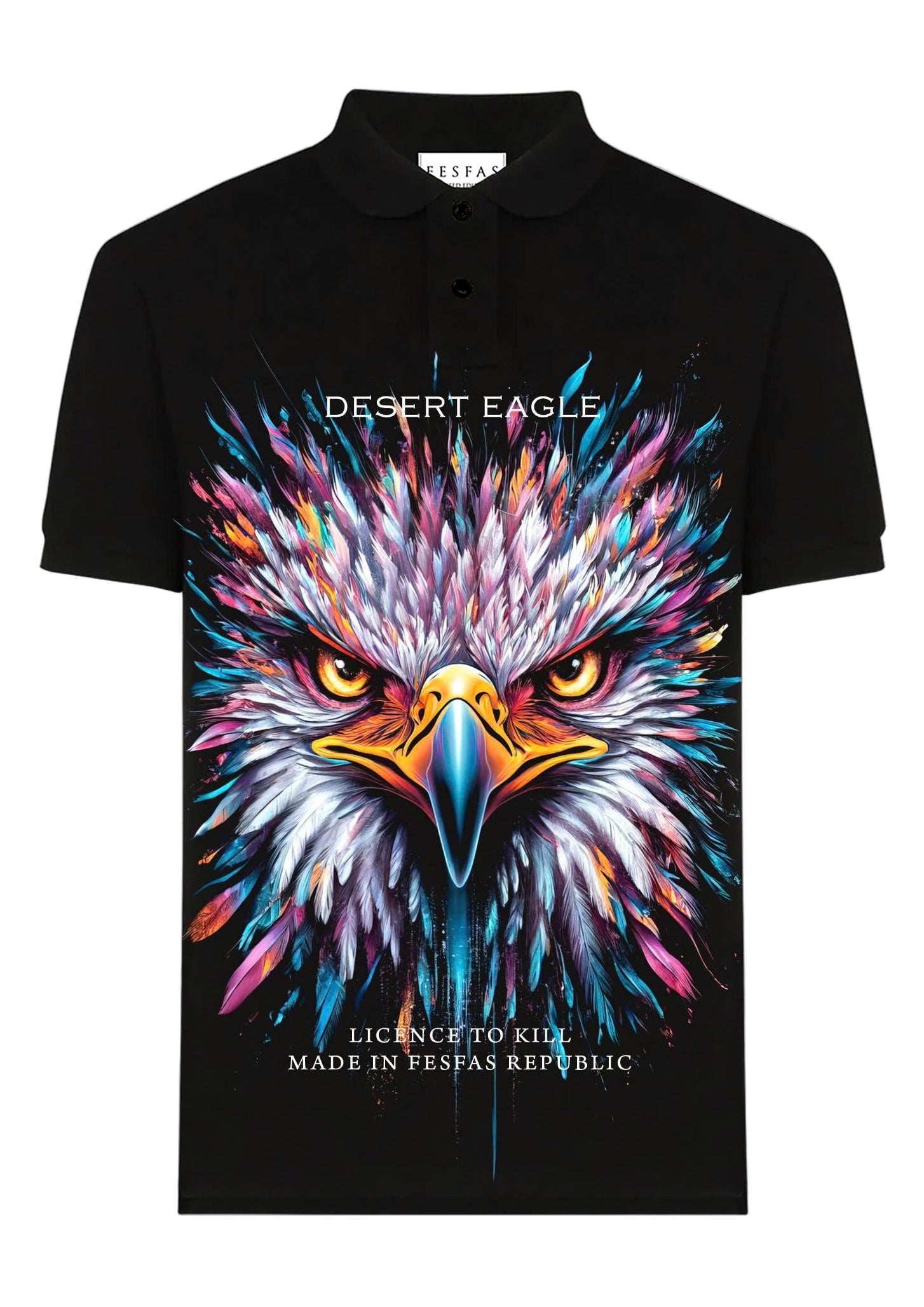 FesFas Eagle-print | Áo Polo | Nam | Màu Đen
