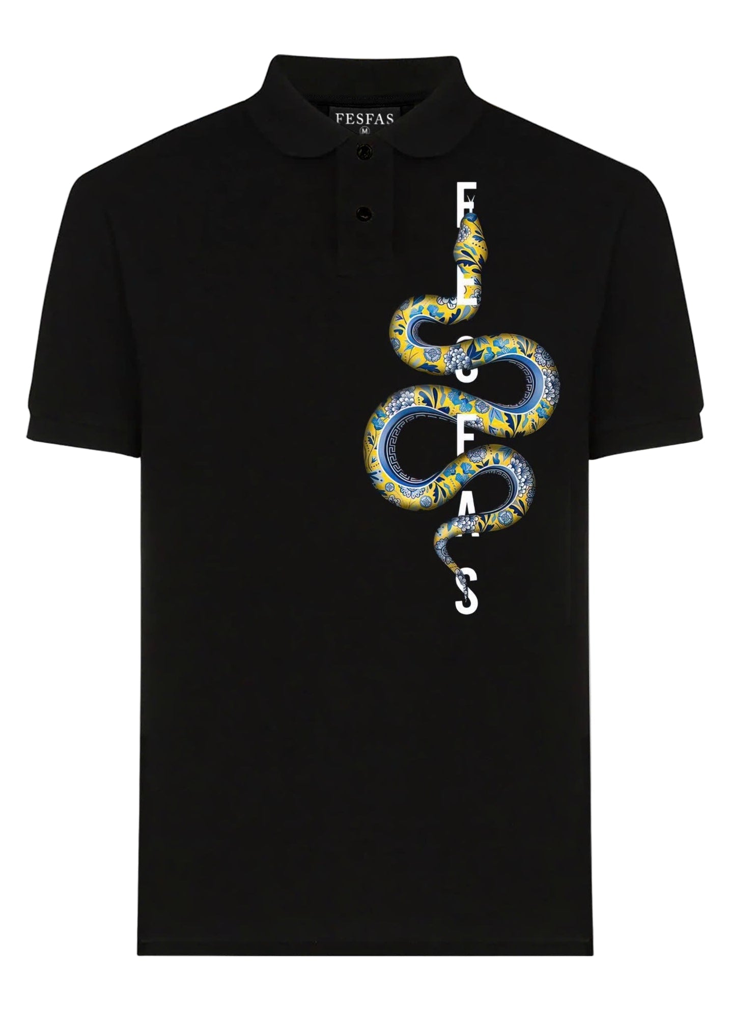 FesFas Snake-print | Áo Polo | Nam | Màu Đen