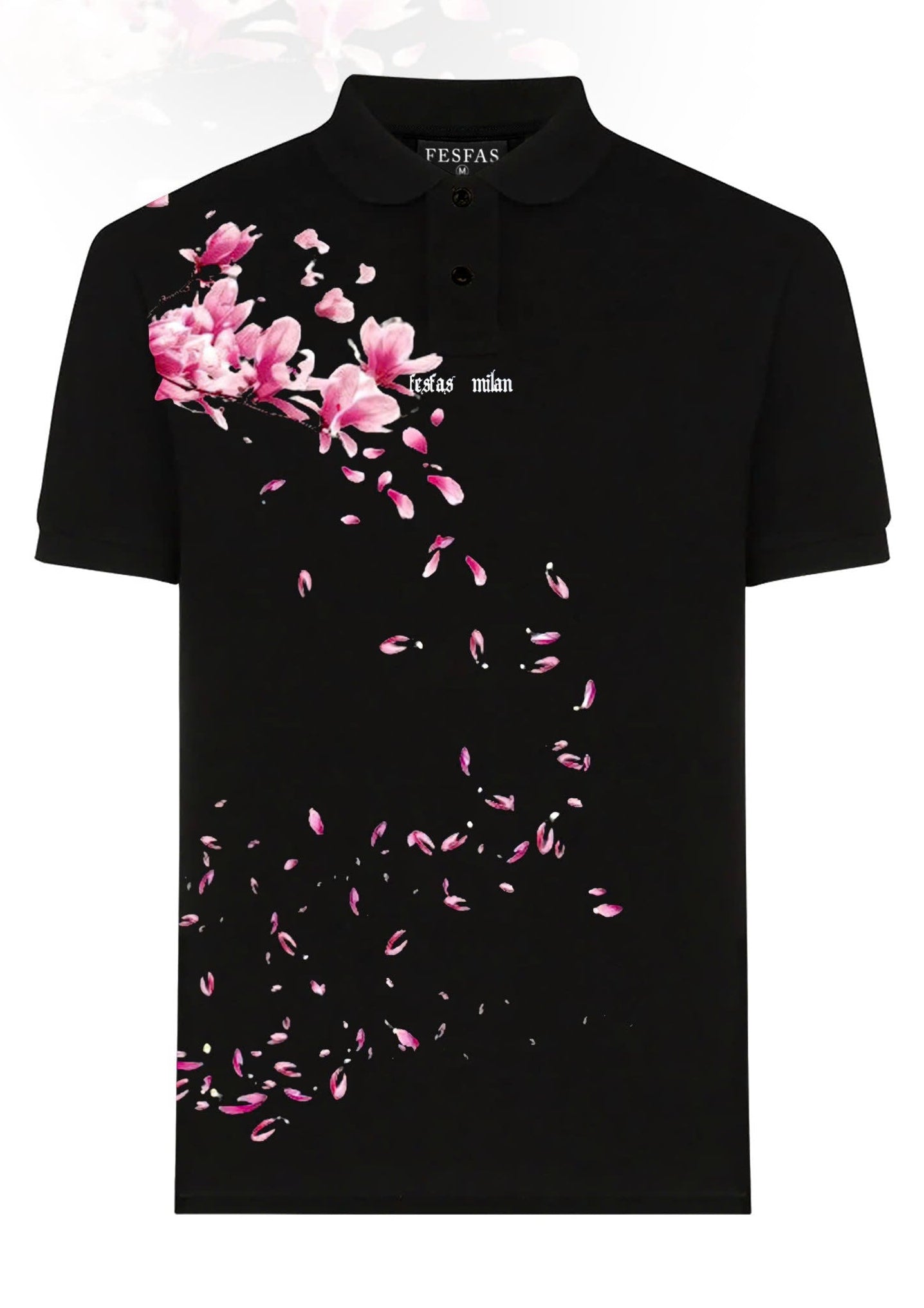 FesFas Floral-print | Áo Polo | Nam | Màu Đen