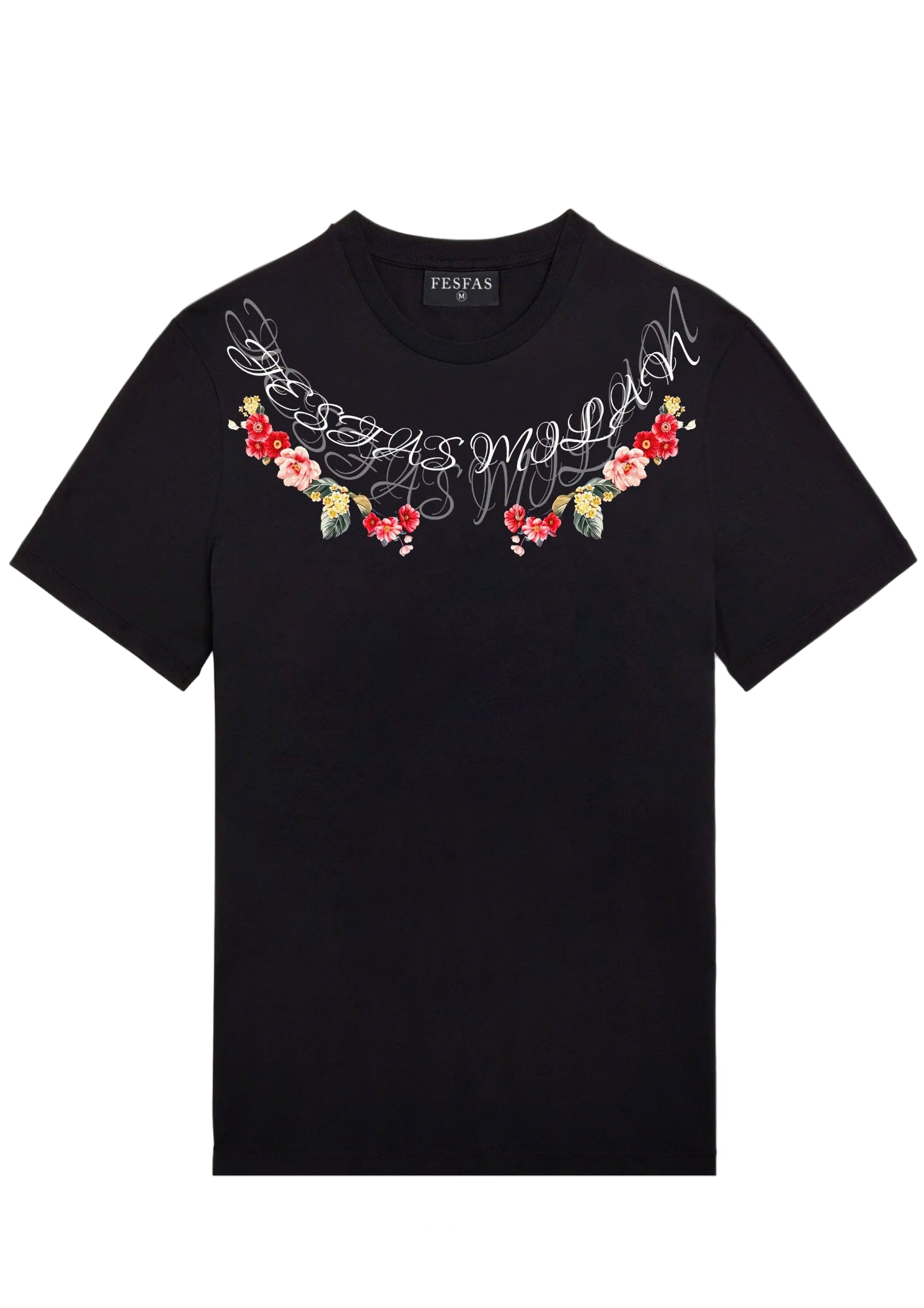 FesFas flowers-print | Áo Thun | Nam | Màu Đen