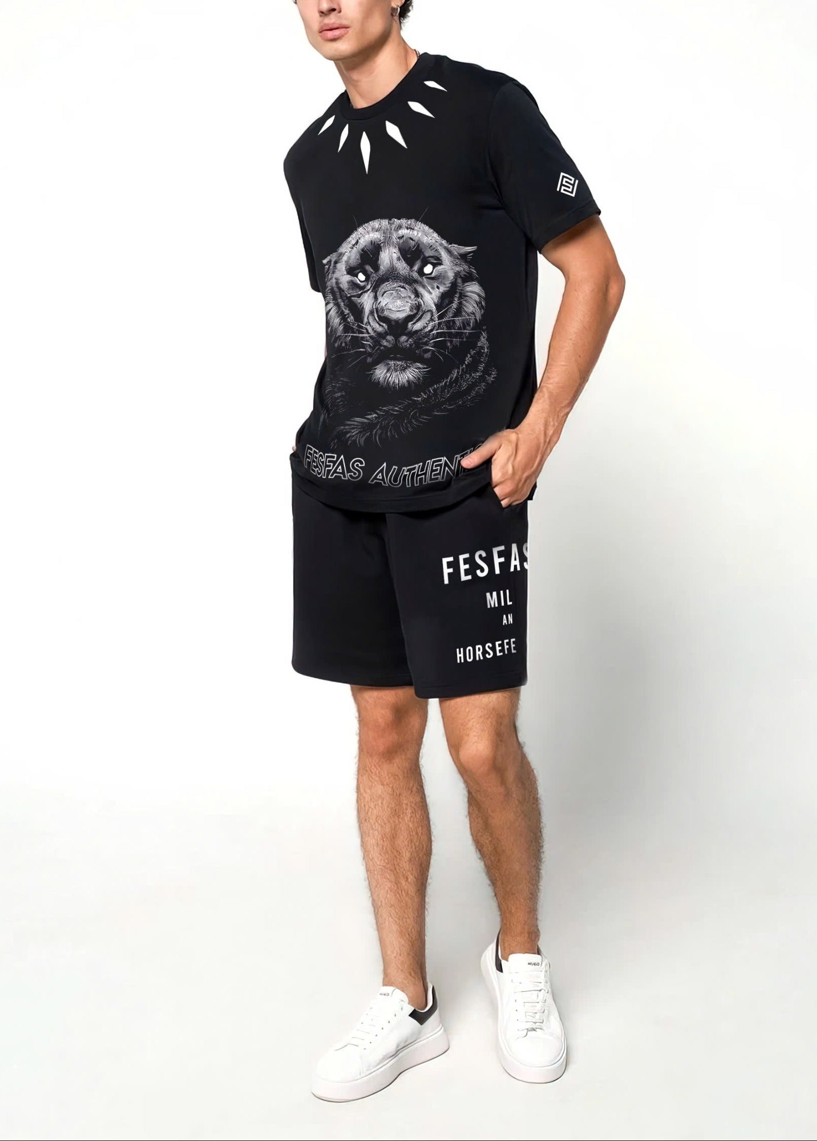 FesFas tiger-print | Áo Thun | Nam | Màu Đen