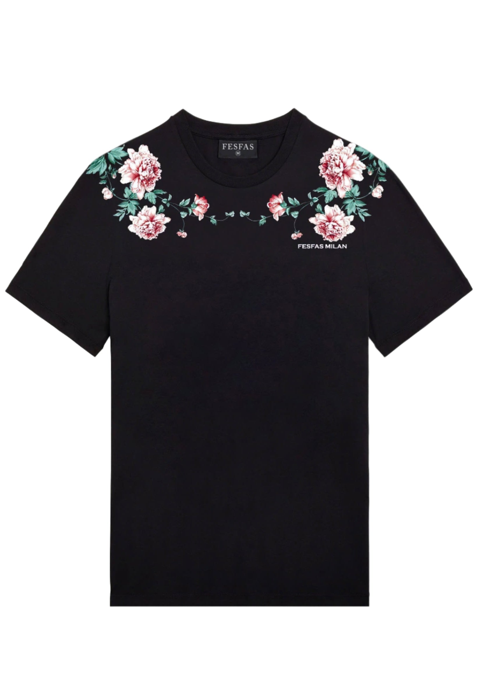 FesFas flowers-print | Áo Thun | Nam | Màu Đen