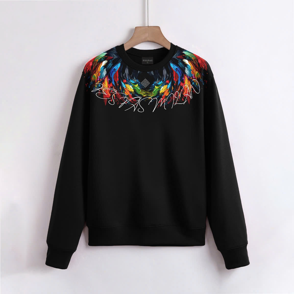 FesFas Feathers-print Sweatshirt Set | Black | Men
