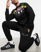 FesFas Flower-print Sweatshirt | Black | Men