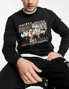 FesFas Graphic-print Sweatshirt Set | Black | Men