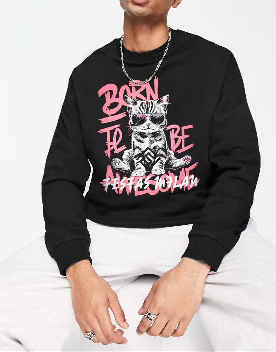 FesFas Cat-print Sweatshirt | Black | Men