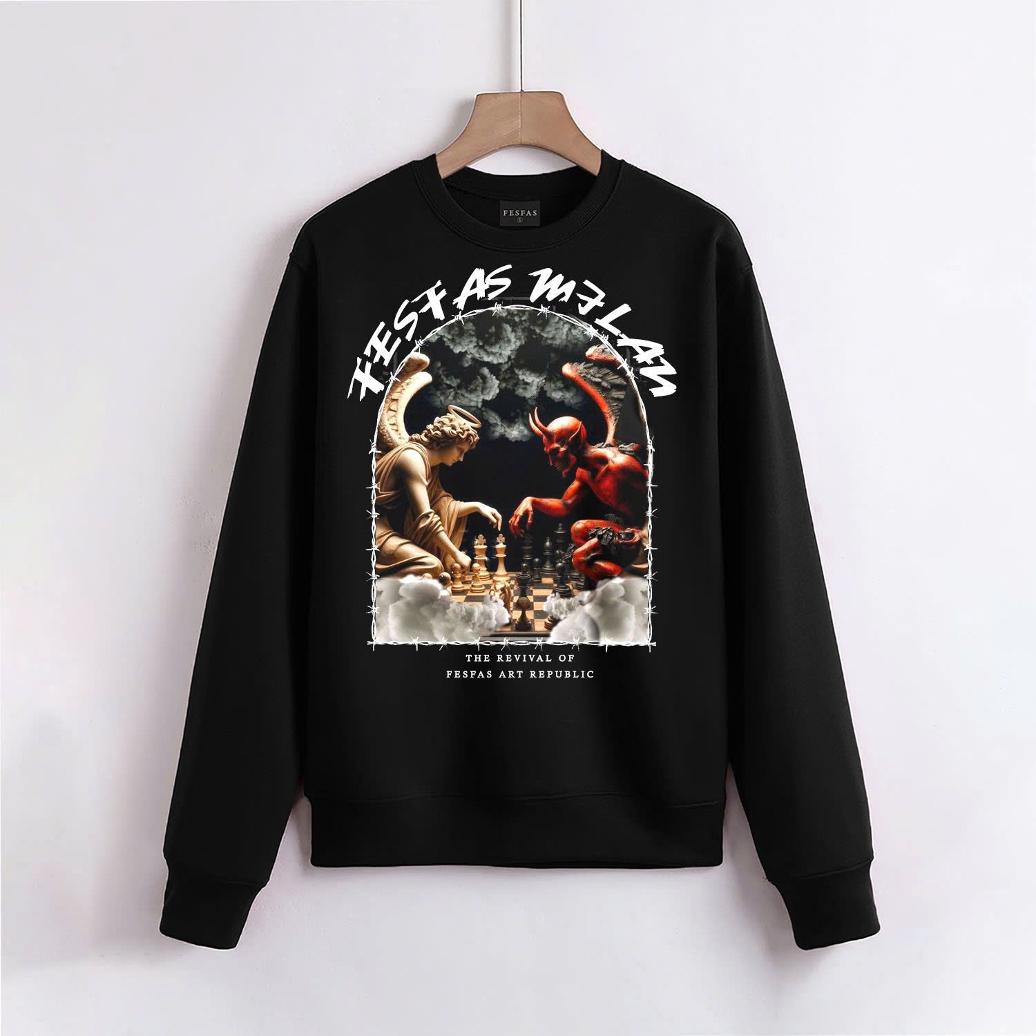 FesFas Angels and Demons-print Sweatshirt | Black | Men