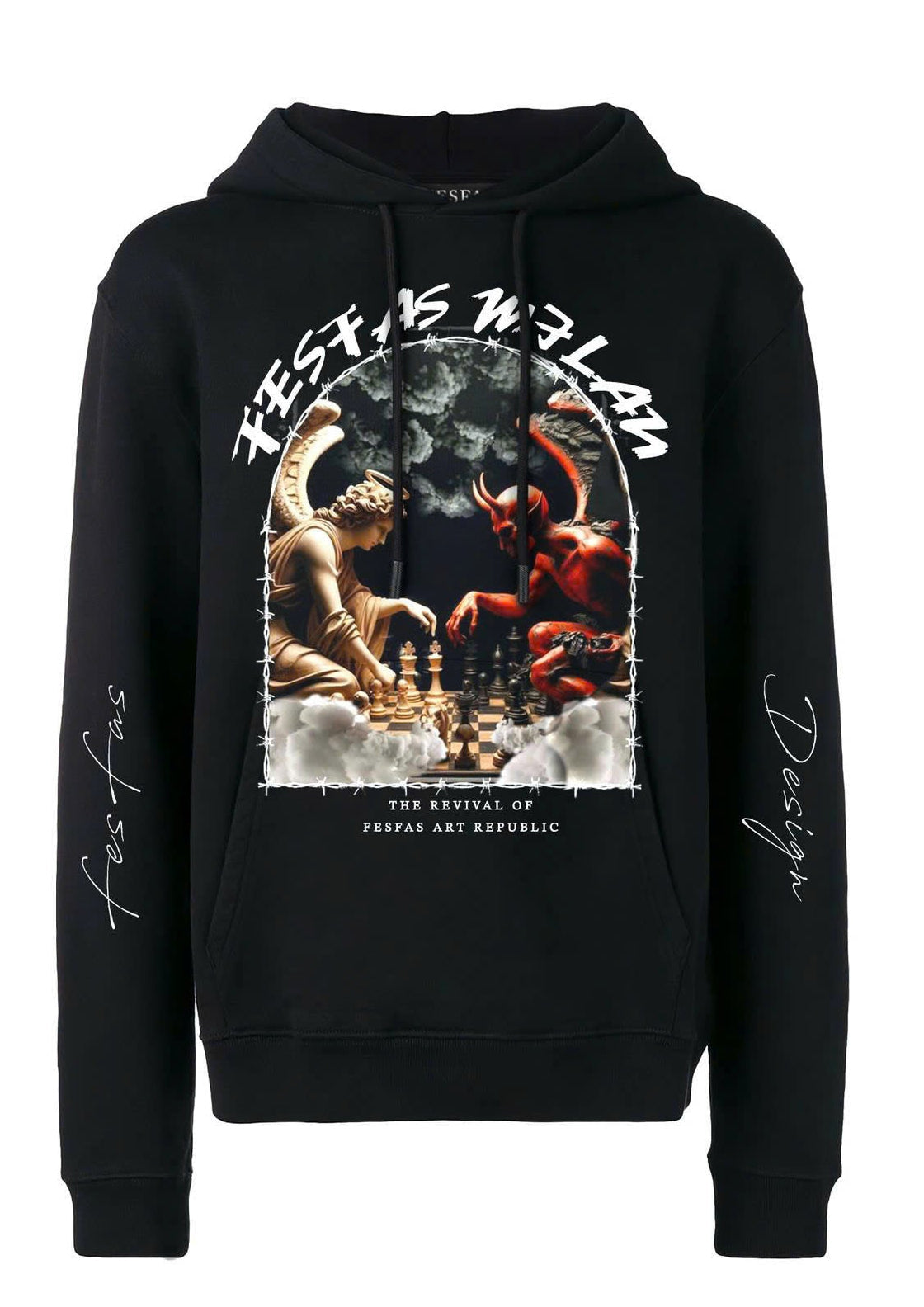 FesFas angels & demons-print Hoodie | Black | Men