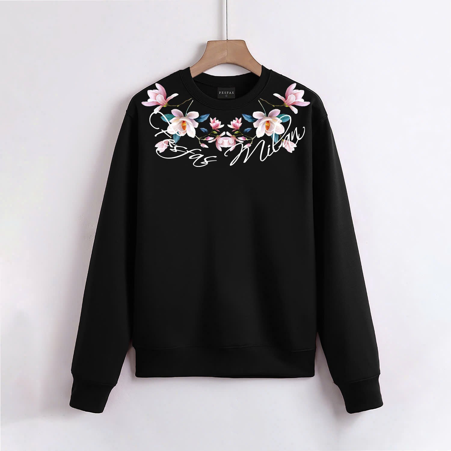 FesFas Flower-print Sweatshirt | Black | Men