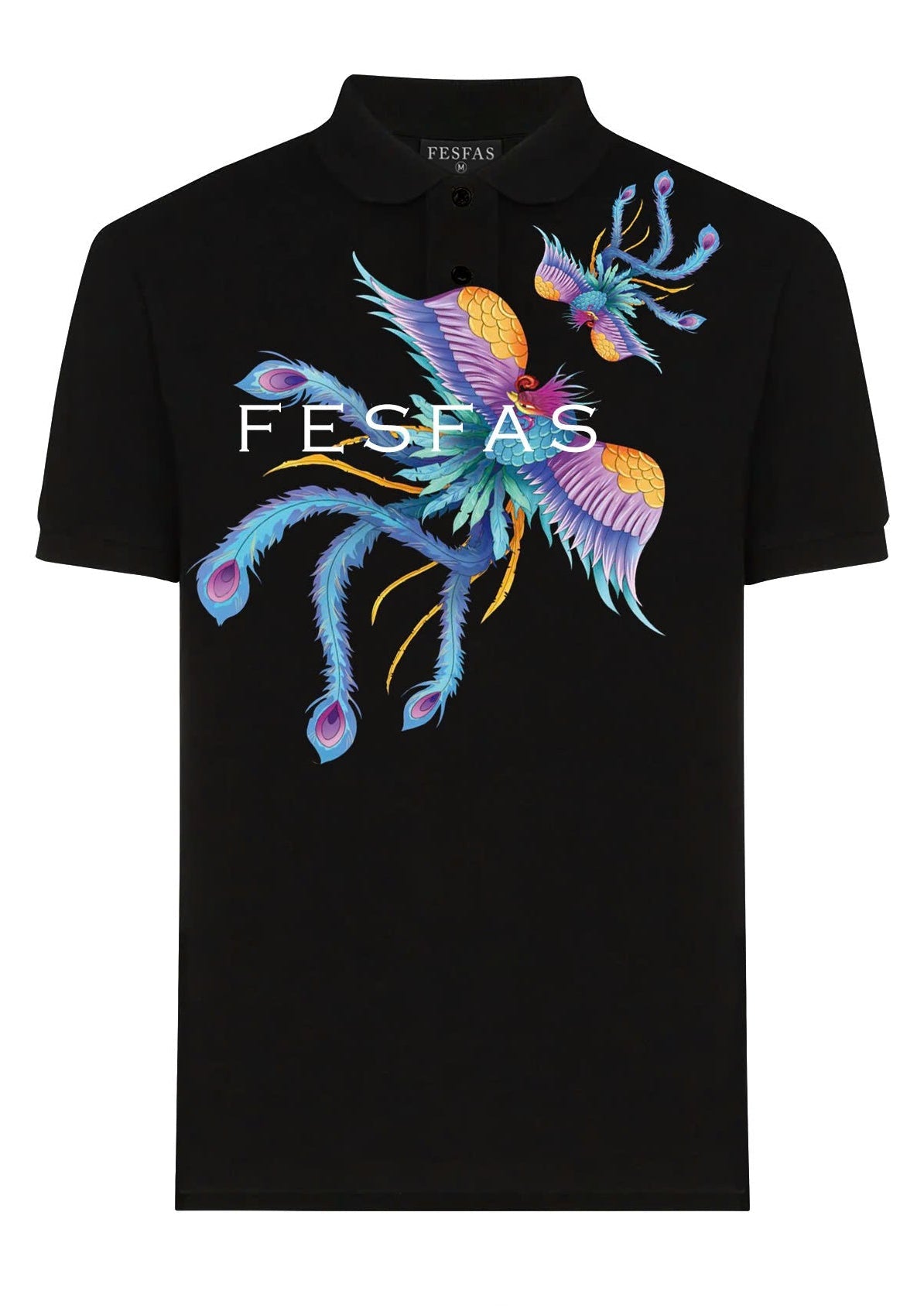 FesFas Peacock-print | Áo Polo | Nam | Màu Đen