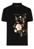 FesFas Floral-print | Áo Polo | Nam | Màu Đen