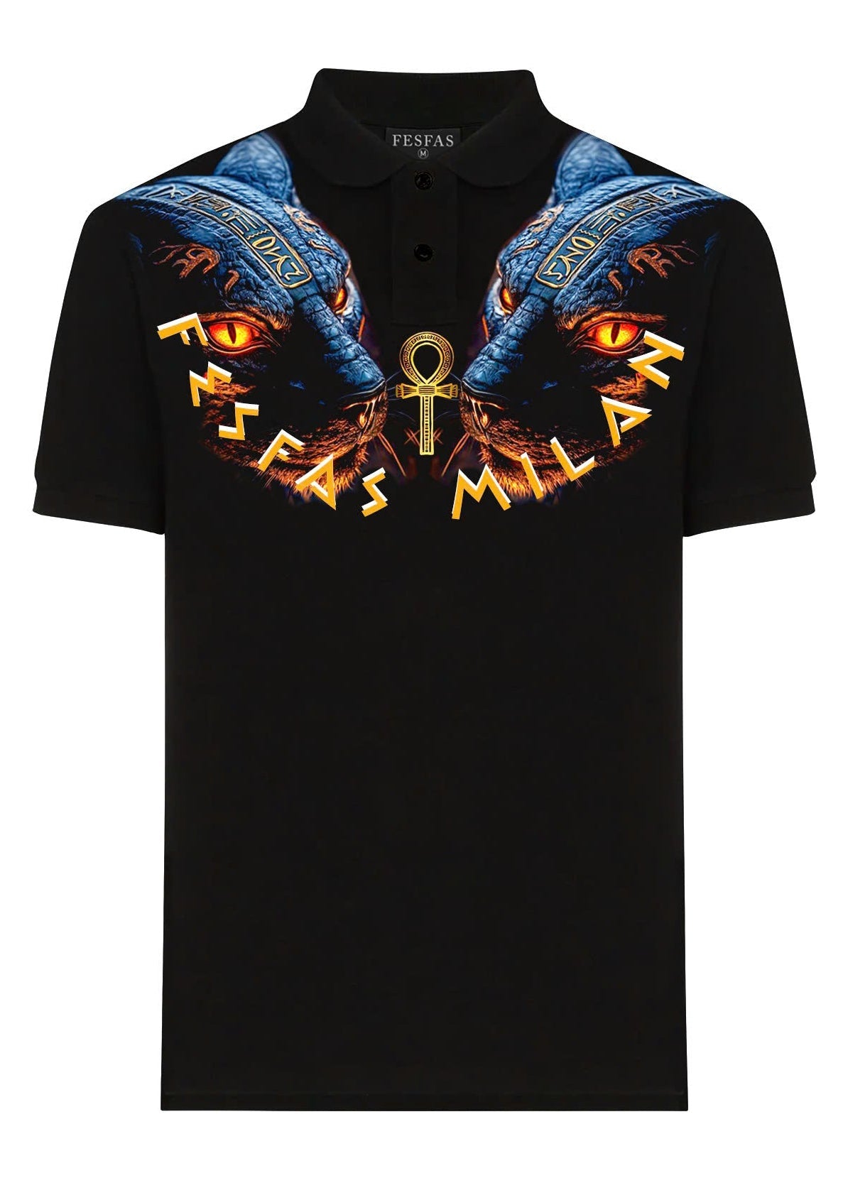 FesFas Panther-print | Áo Polo | Nam | Màu Đen