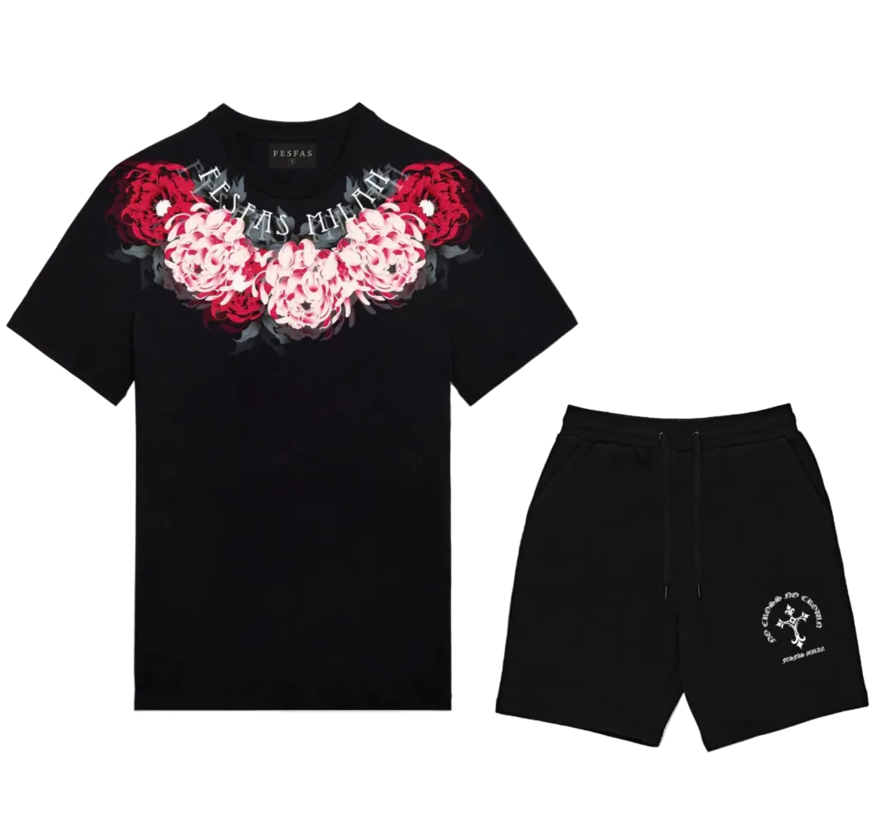 FesFas flowers-print | Bộ T-Shirt | Nam | Màu Đen