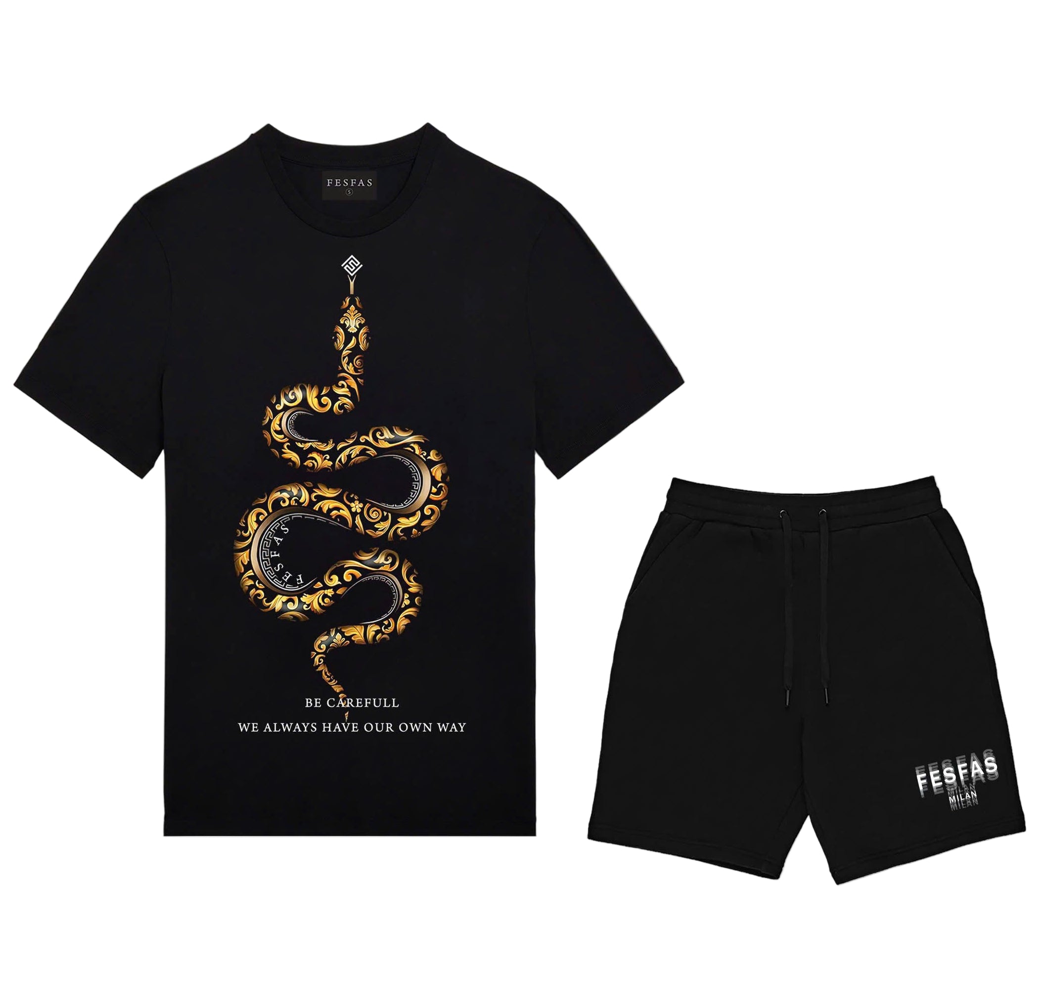 FesFas Snake-print | Áo Thun | Nam | Màu Đen