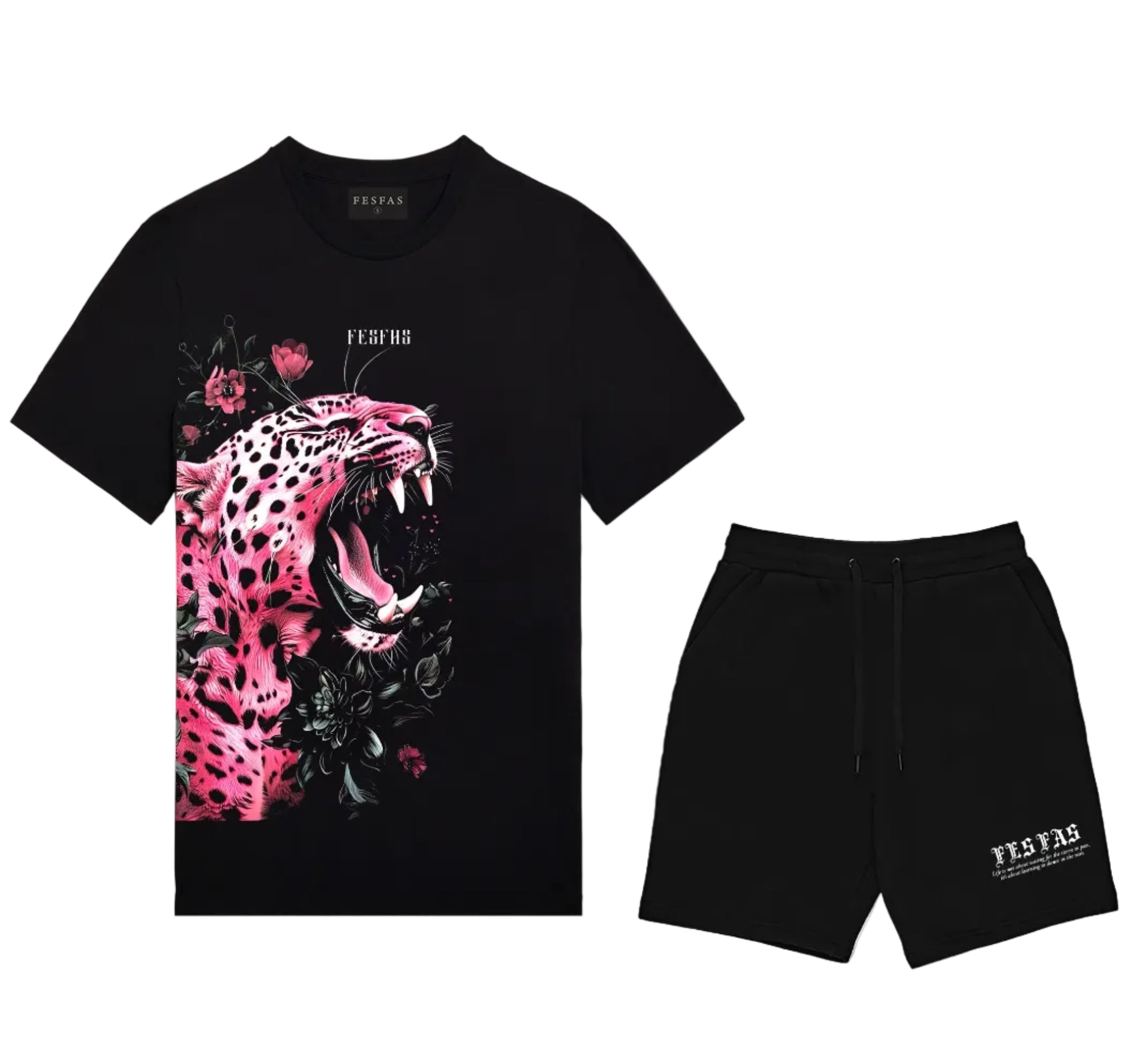 FesFas pink jaguar-print | Bộ T-Shirt | Nam | Màu Đen
