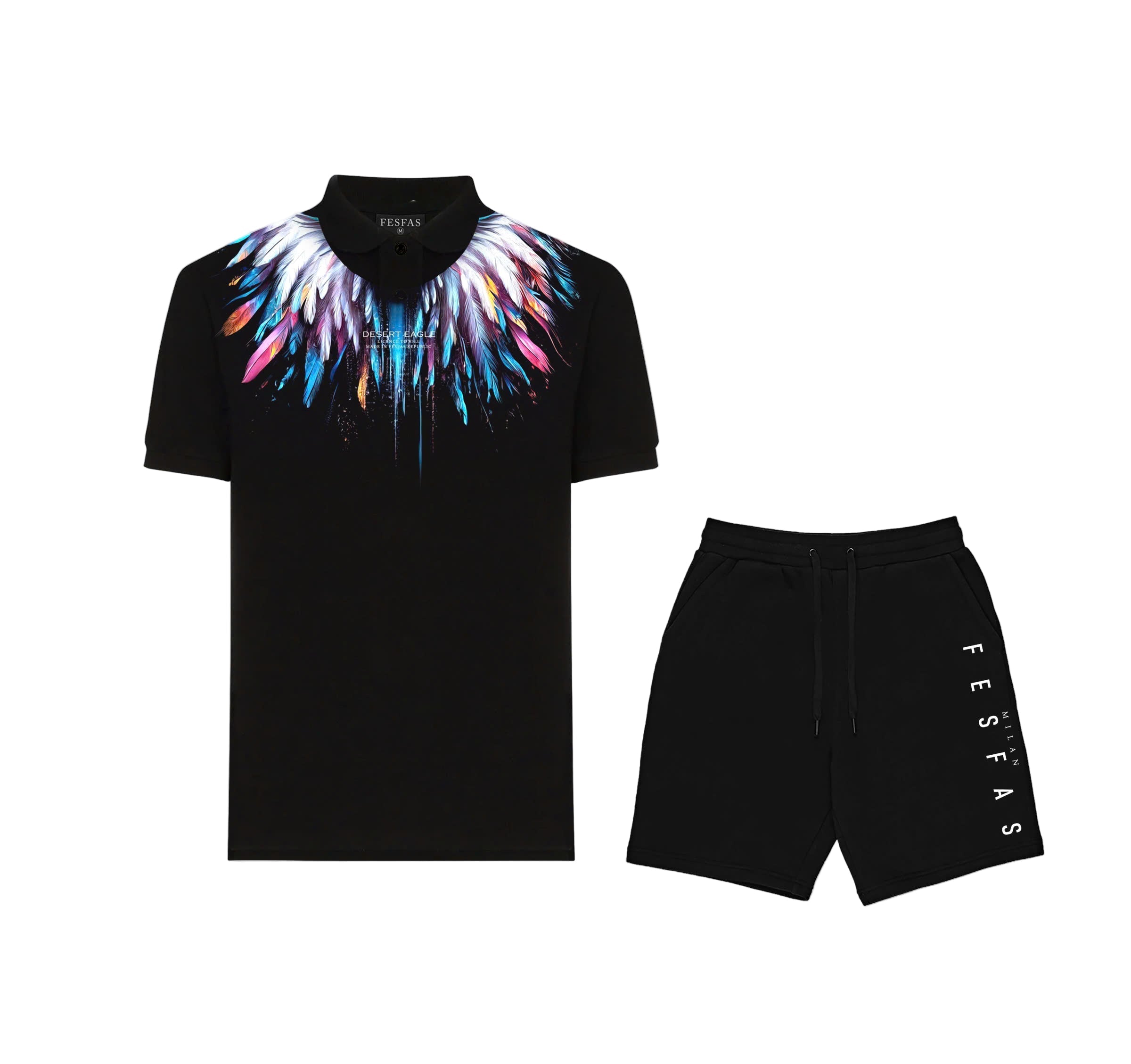 FesFas Eagle-print | Áo Polo | Nam | Màu Đen