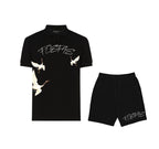 FesFas Crane-print | Áo Polo | Nam | Màu Đen